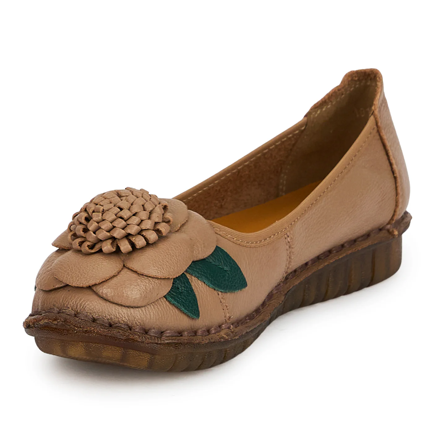 Balerini dama din piele naturala bej taupe 19240 - Image 3