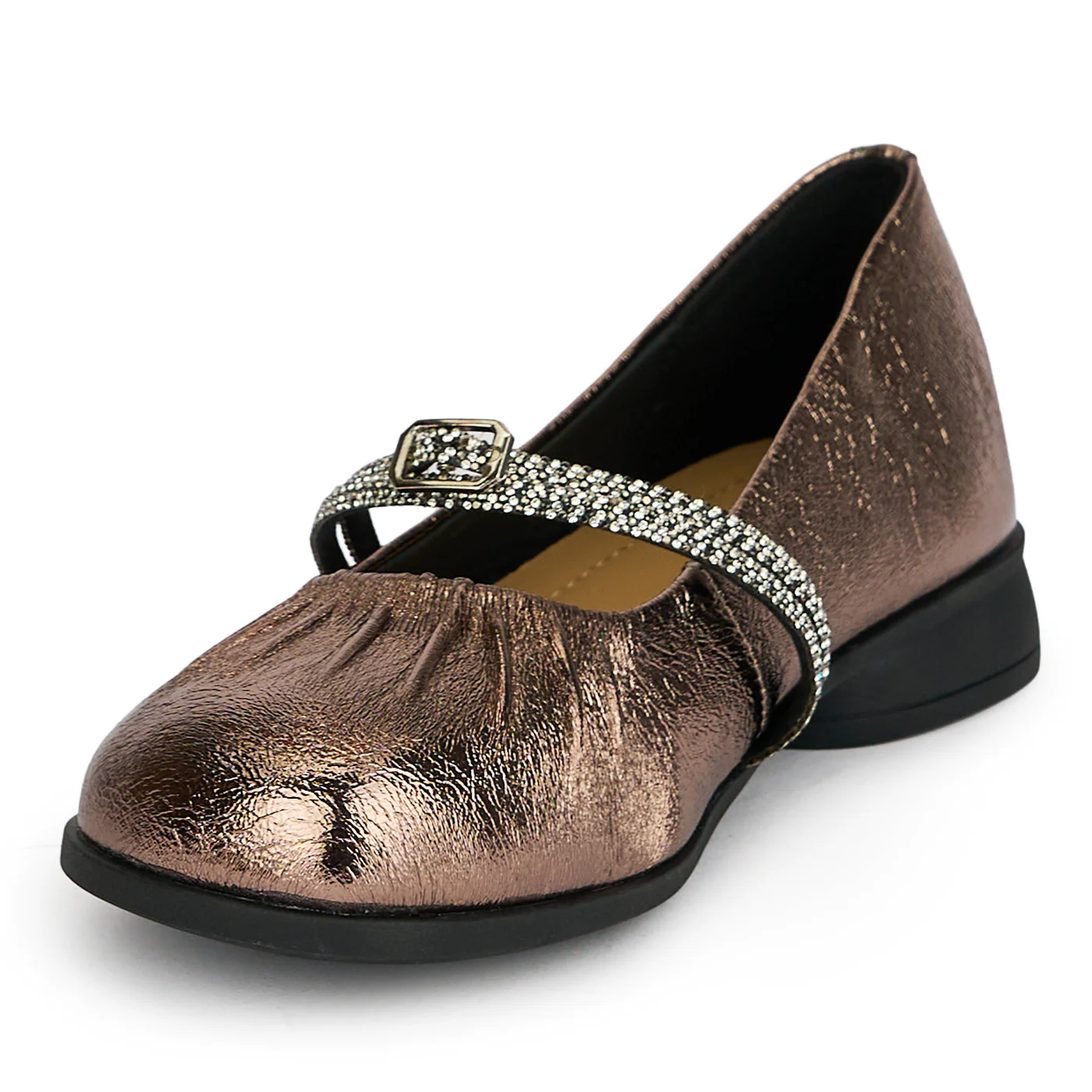 Balerini dama din piele naturala bronz 19373 - Image 3