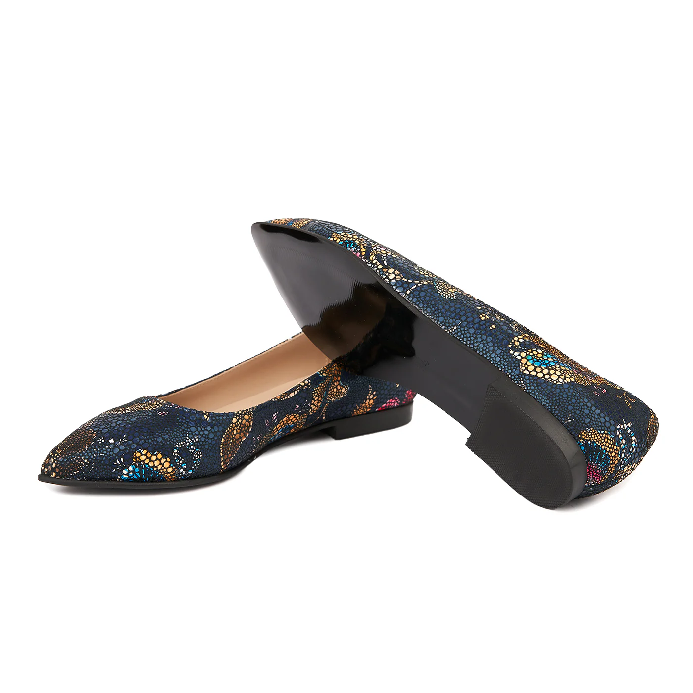 Balerini dama din piele naturala bleumarin 4658 - Image 4