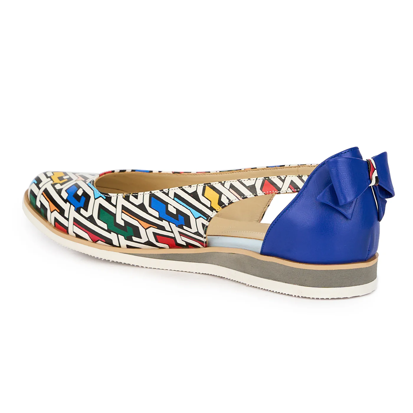 Balerini dama din piele naturala multicolor 16074 - Image 2
