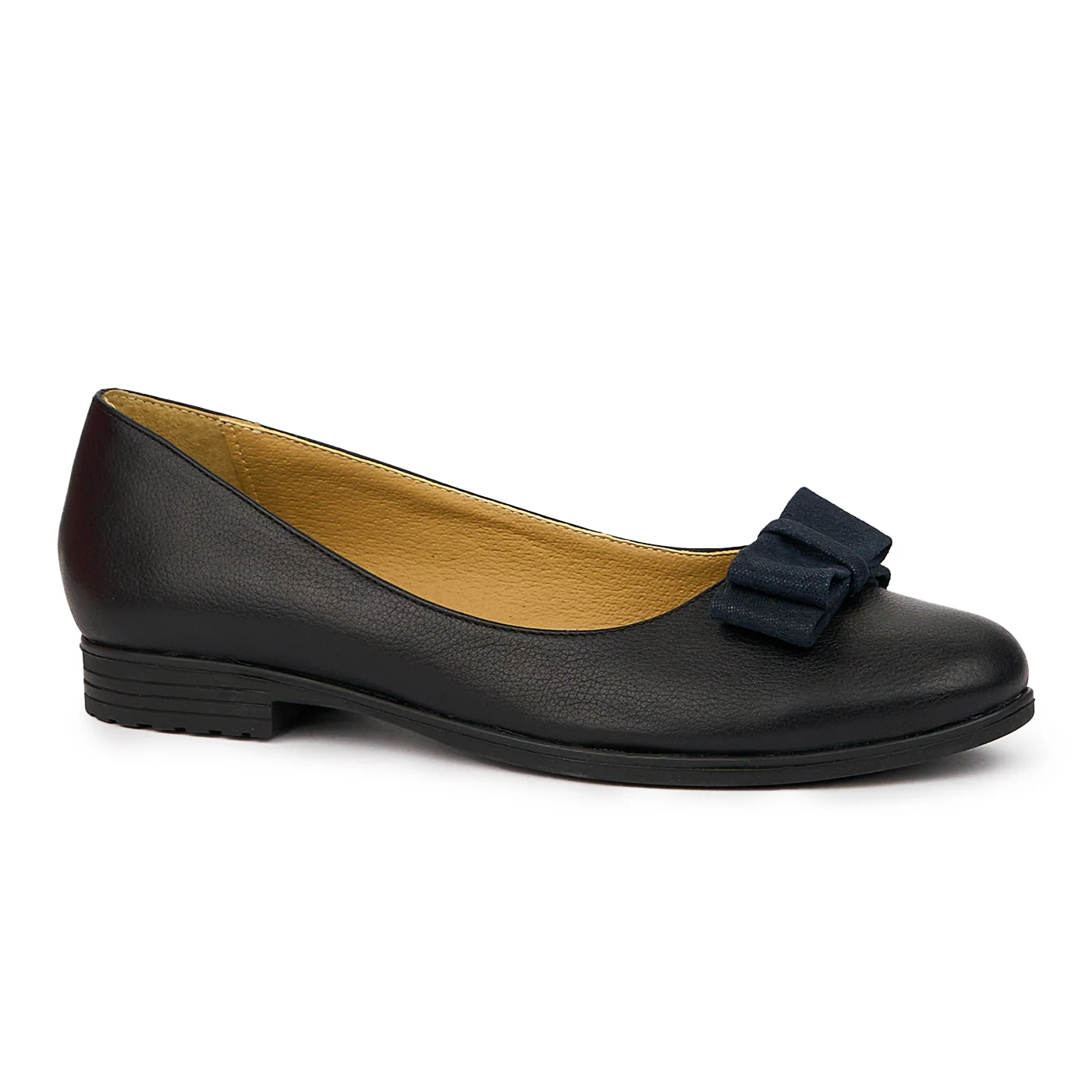 Balerini dama din piele naturala neagra 14397