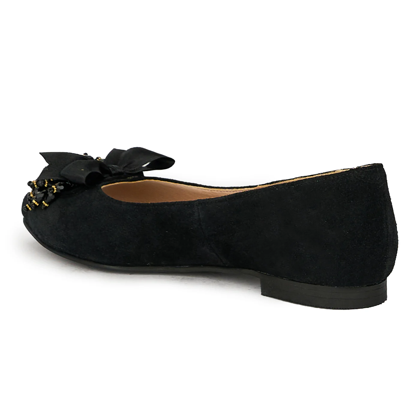 Balerini dama din piele naturala neagra cu accesoriu 17591 - Image 2