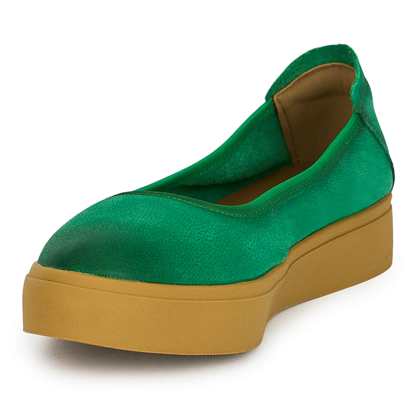 Balerini dama din piele naturala verde 19237 - Image 3