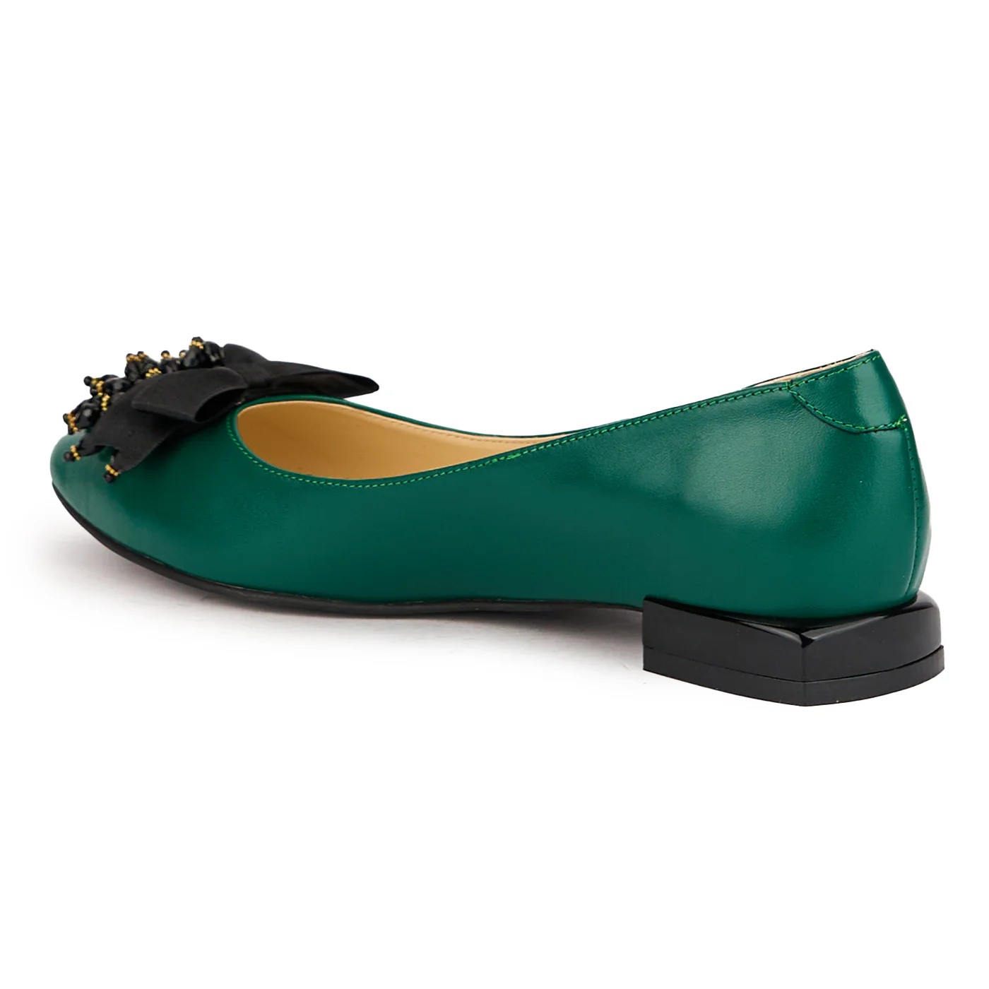 Balerini eleganti dama din piele naturala verde 16462 - Image 2