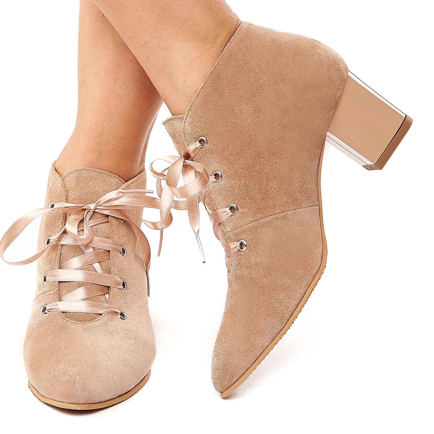 Botine bej din piele naturala 6102 - Image 3