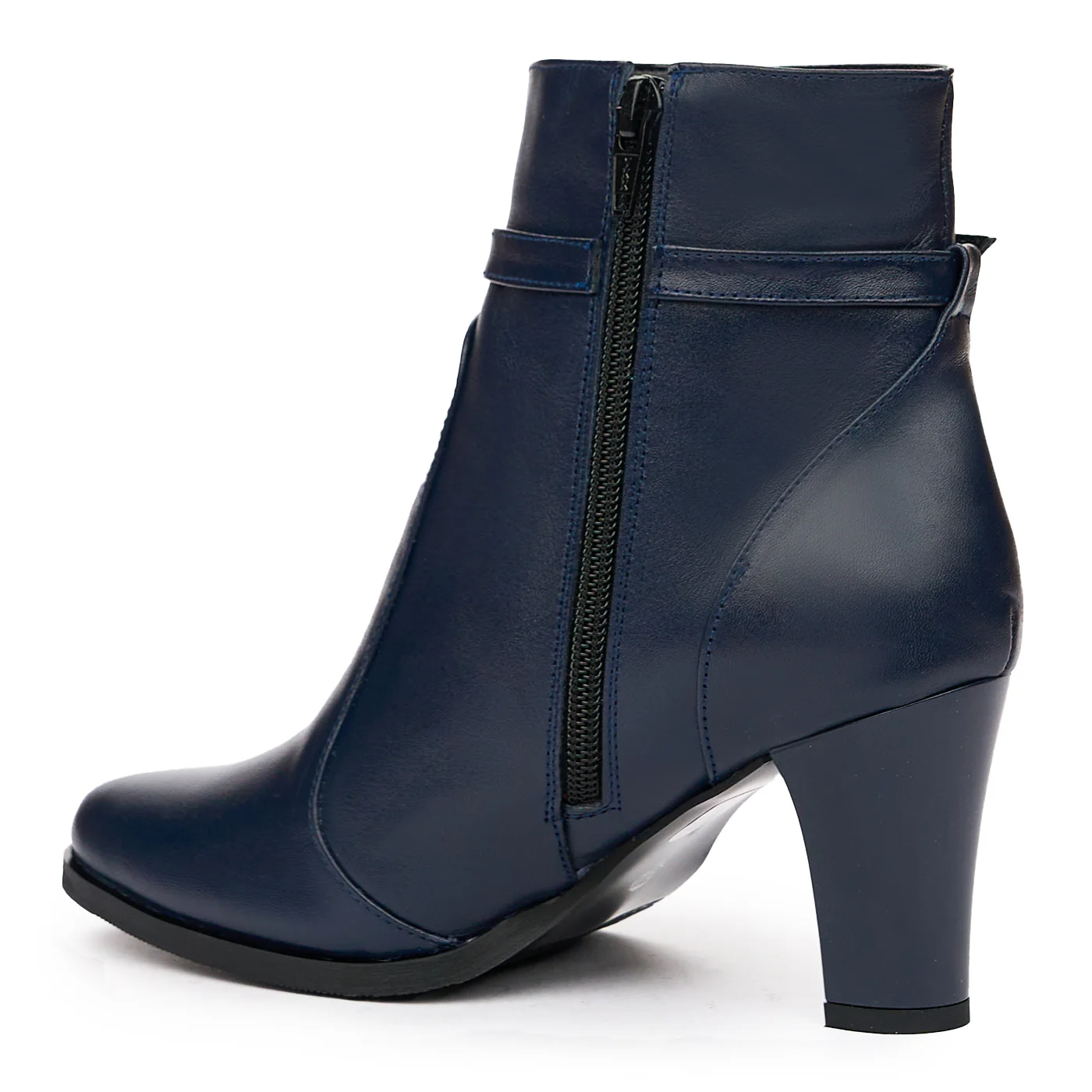 Botine Bleumarin Piele Naturala Toc 8 Cm 6558 - Image 3