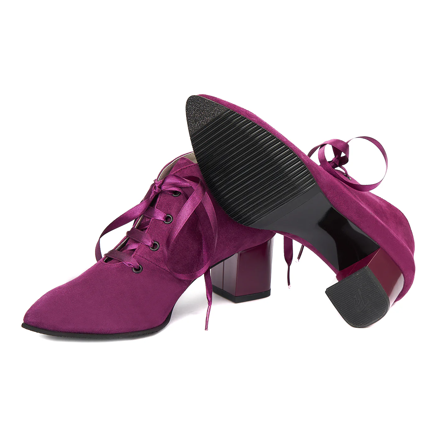 Botine mov din piele naturala 6105 - Image 3
