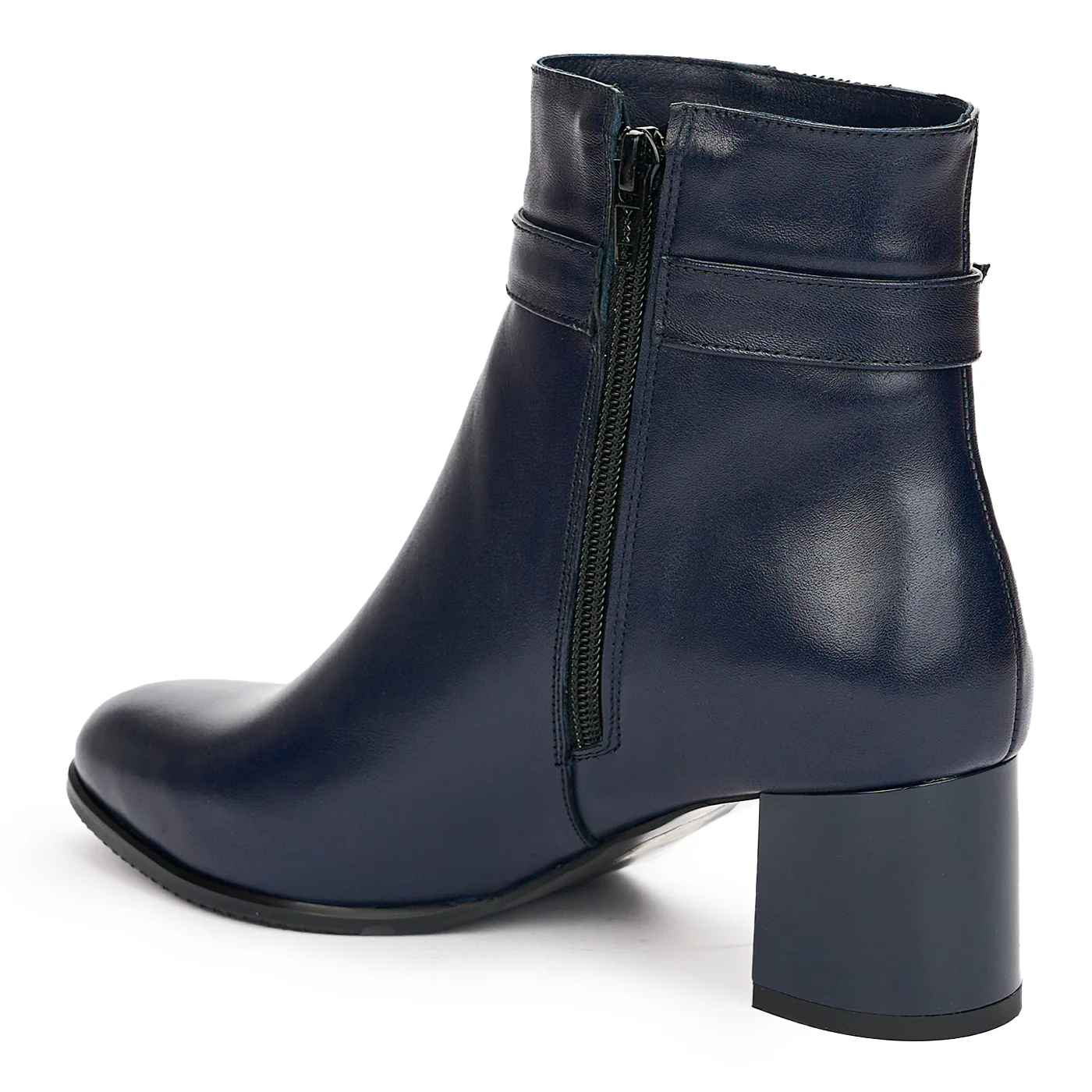 Botine cu Toc Bleumarin din Piele Naturala 12219 - Image 2