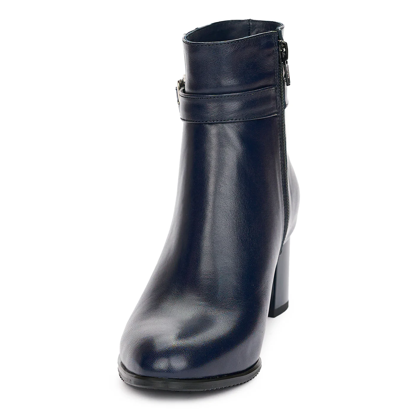 Botine cu Toc Bleumarin din Piele Naturala 12219 - Image 3