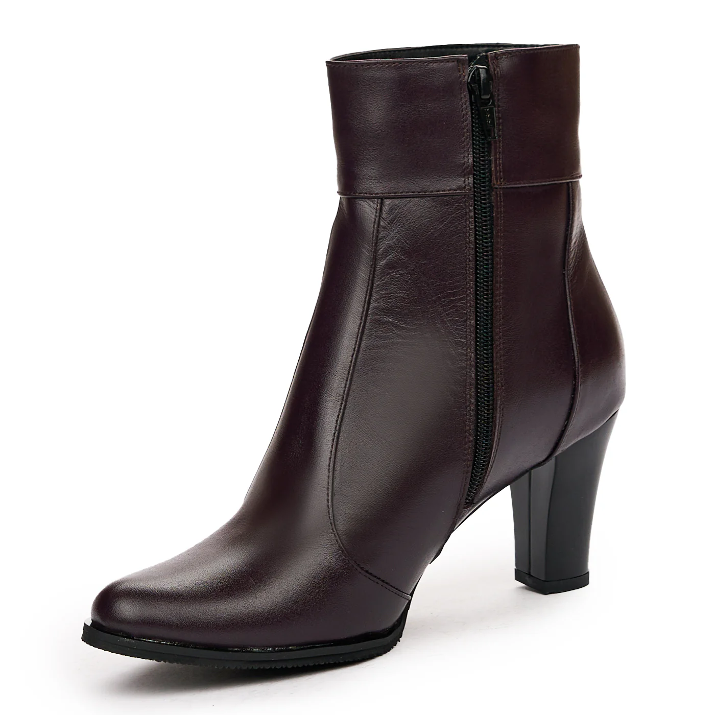 Botine cu Toc Gros din Piele Naturala 6702 - Image 4