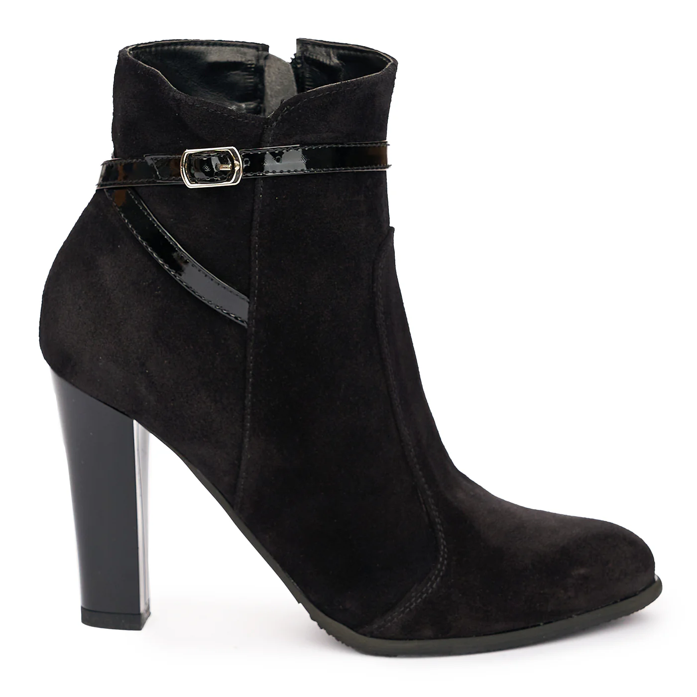 Botine cu Toc Negre din Piele Naturala 10865
