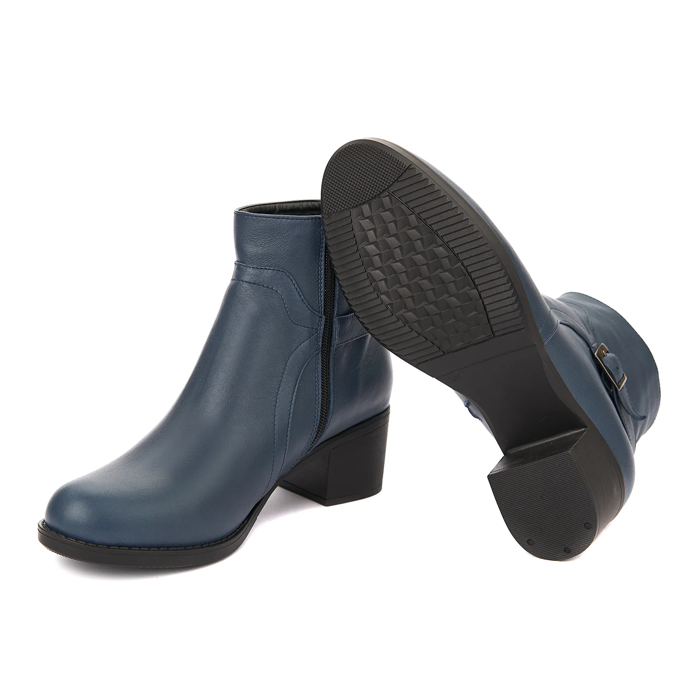 Botine dama albastre din piele naturala 6235 - Image 3