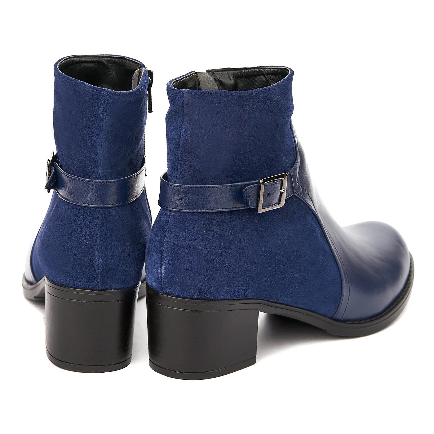 Botine dama albastre din piele naturala 6244 - Image 2