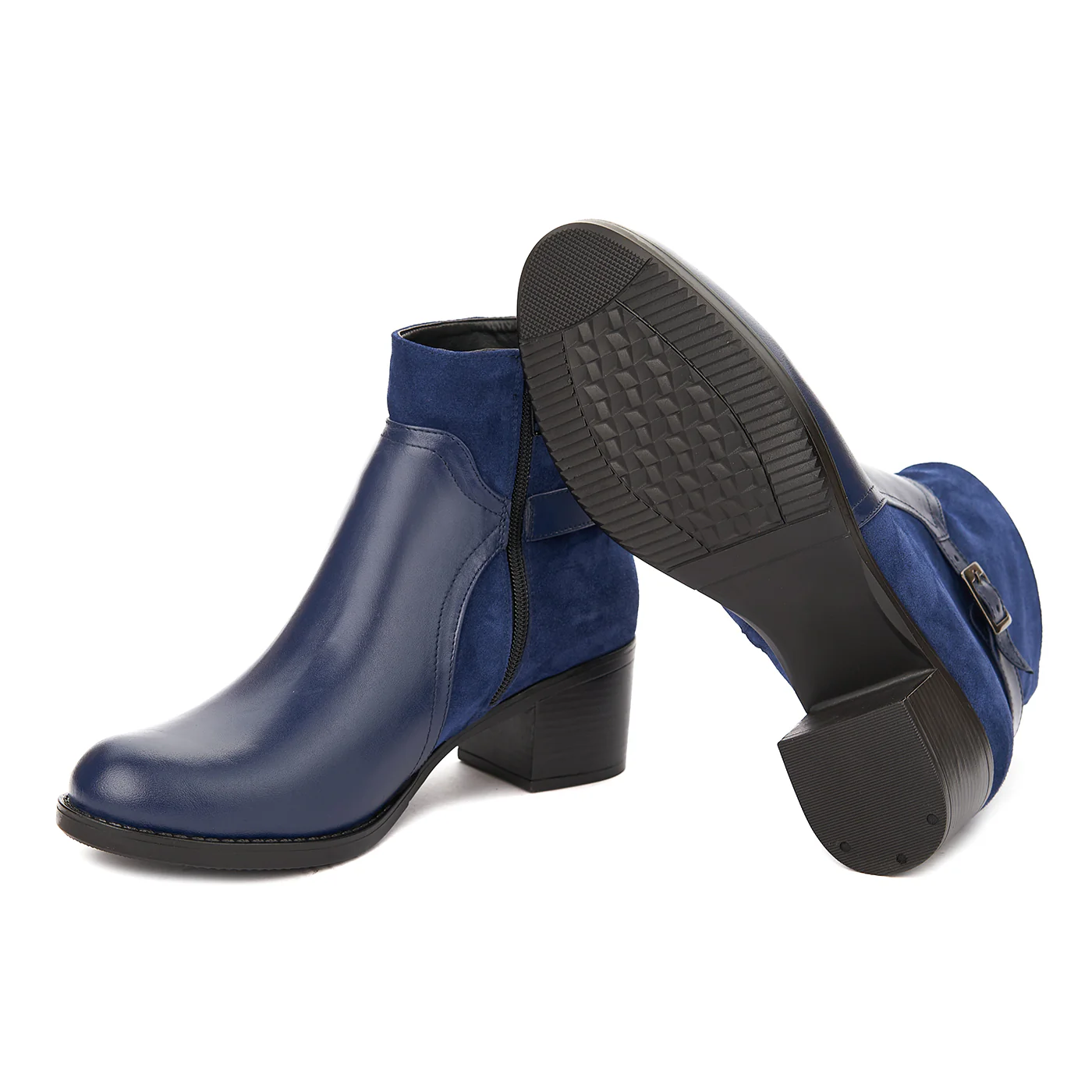 Botine dama albastre din piele naturala 6244 - Image 3