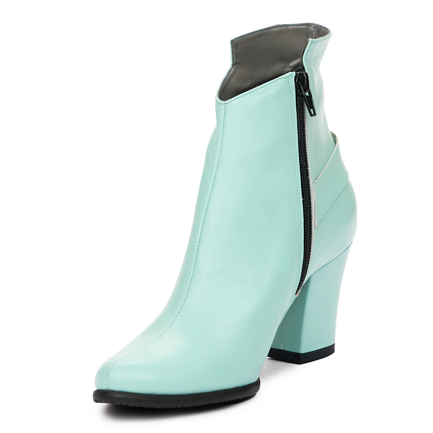 Botine dama bleu din piele naturala 6599 - Image 4