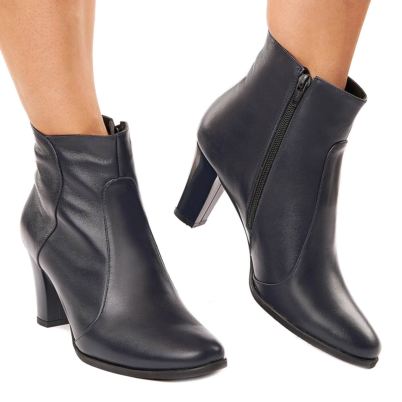 Botine dama bleumarin din piele naturala 6142 - Image 2