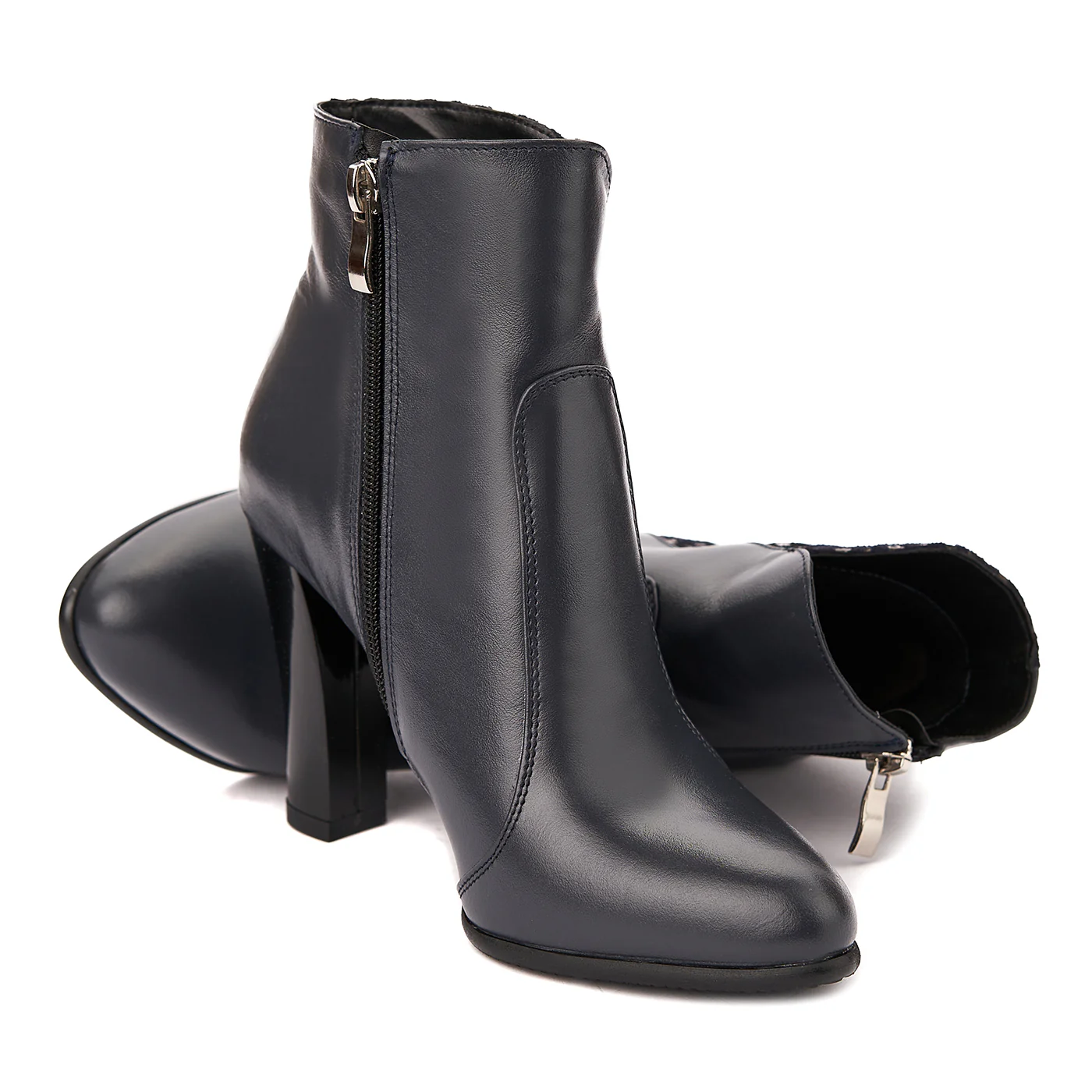 Botine dama bleumarin din piele naturala 6193 - Image 4