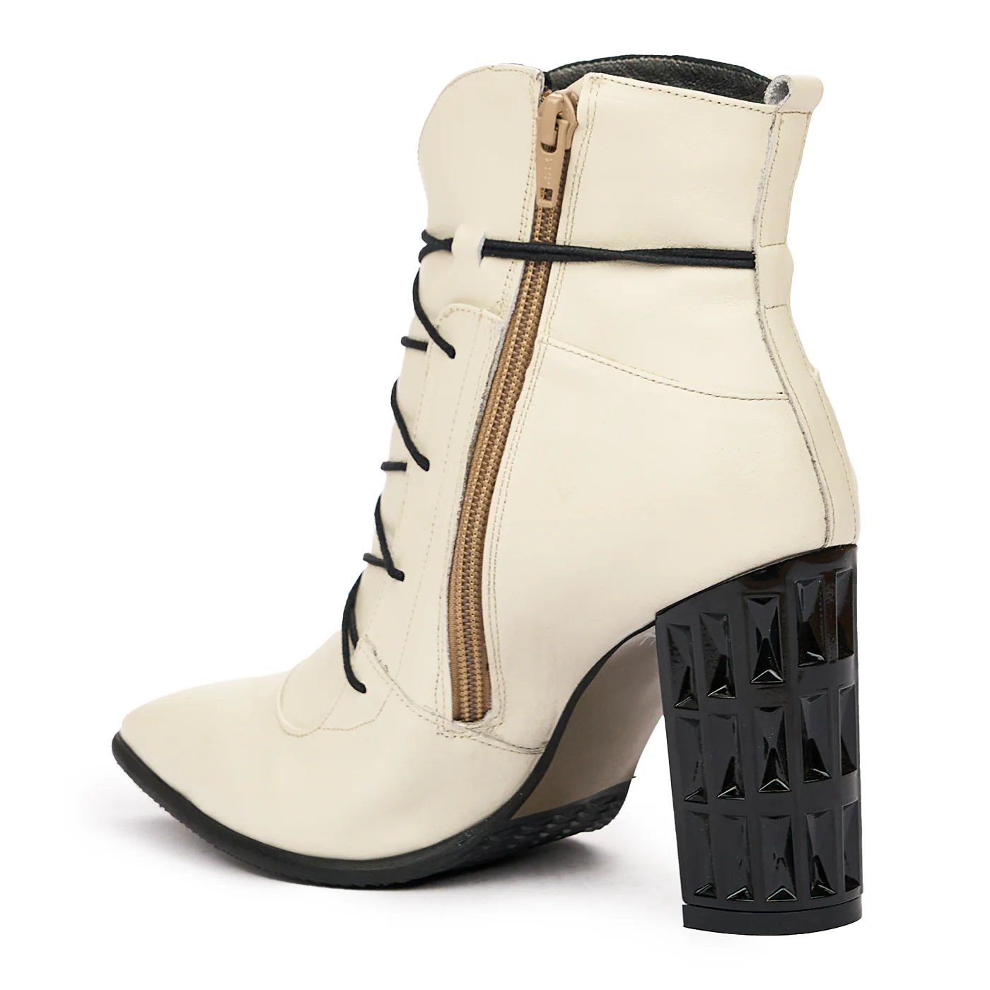 Botine dama crem din piele naturala 6598 - Image 3