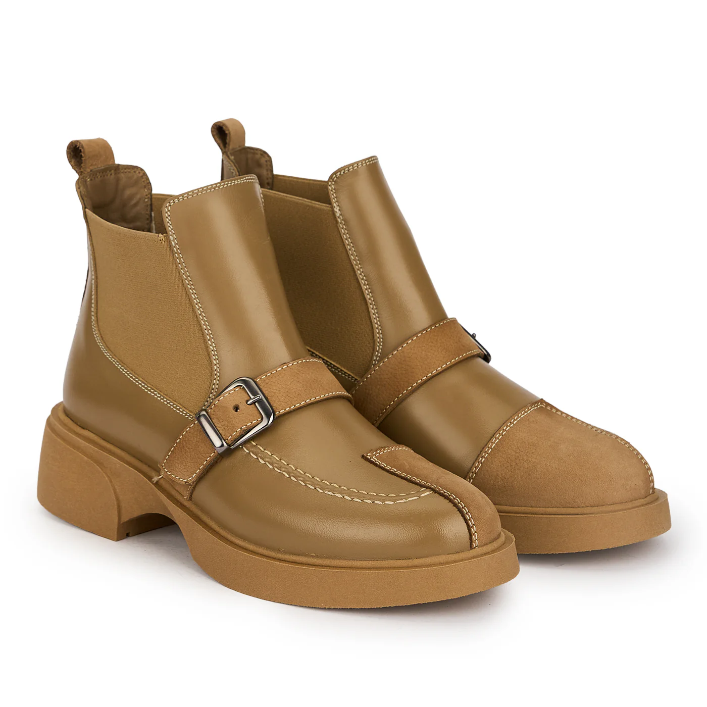 Botine dama din piele naturala bej 19122 - Image 4