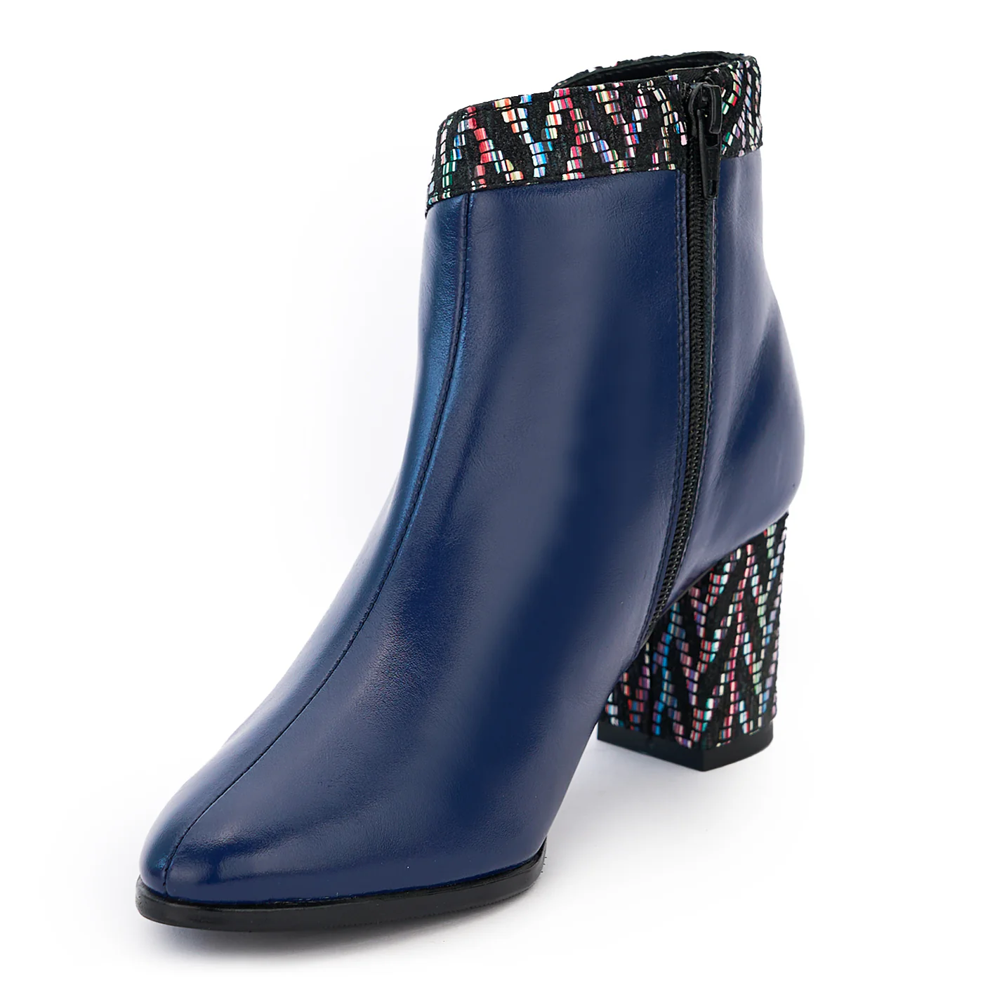 Botine dama din piele naturala bleumarin 14230 - Image 3