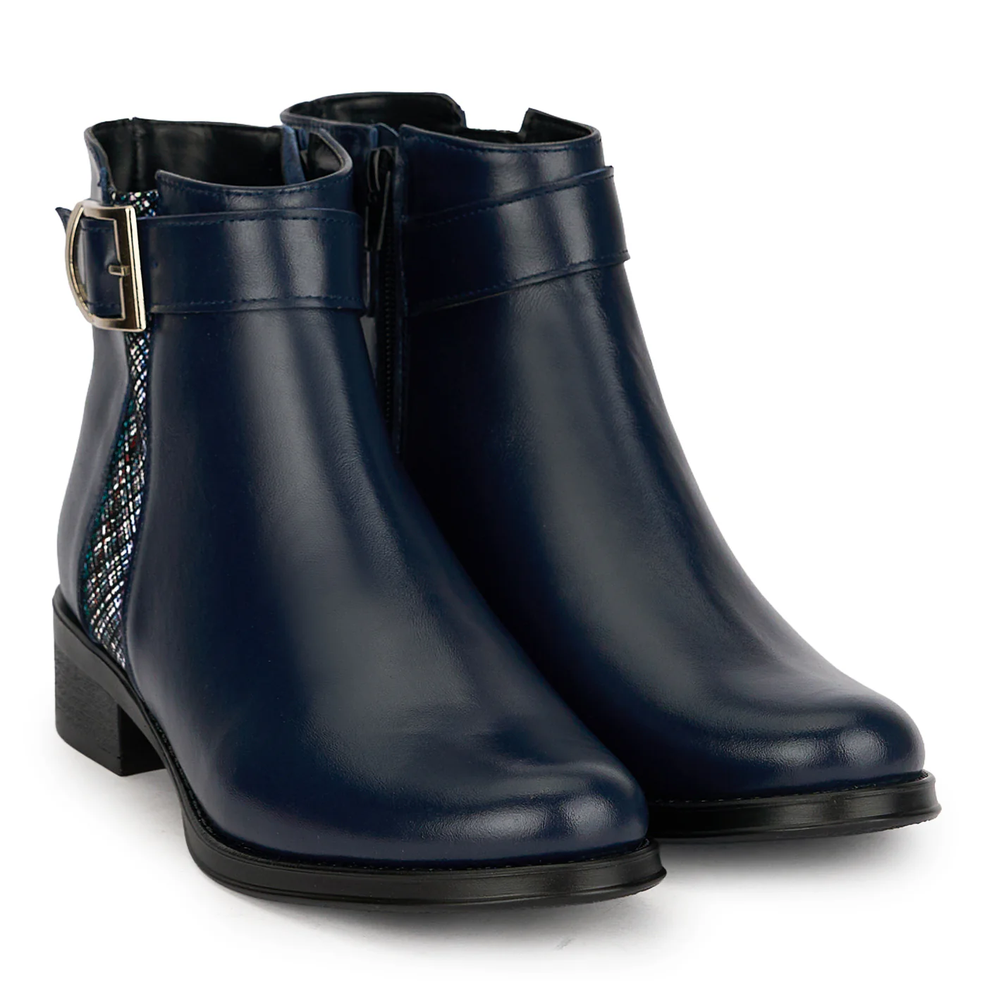 Botine dama din piele naturala bleumarin 19141 - Image 4