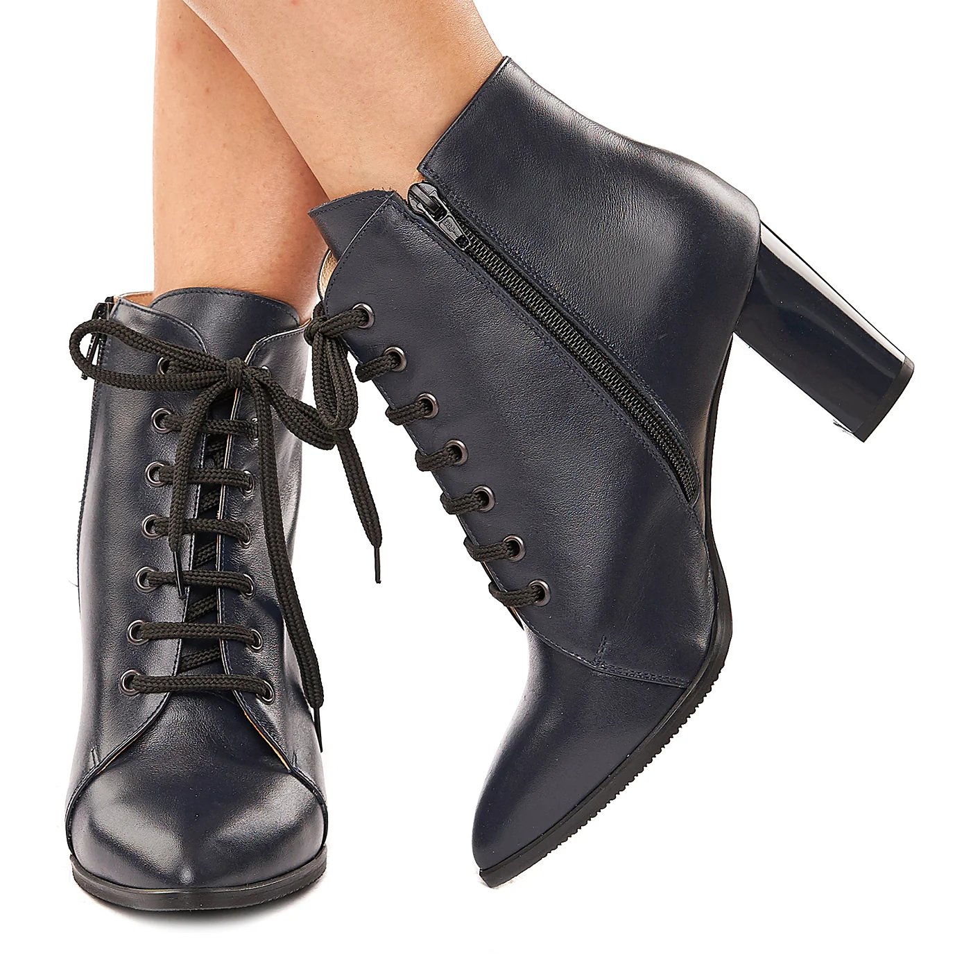 Botine dama din piele naturala bleumarin 6136 - Image 3