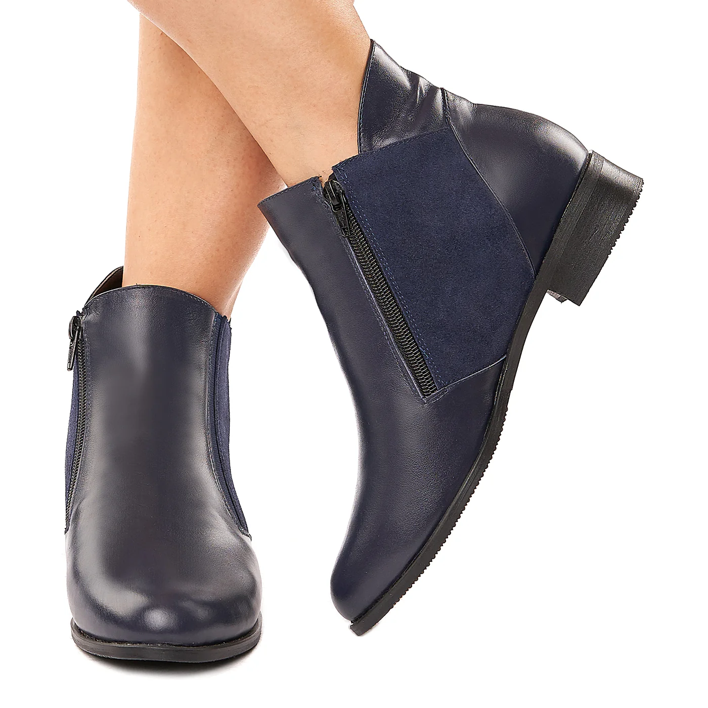 Botine dama din piele naturala bleumarin 6145 - Image 3