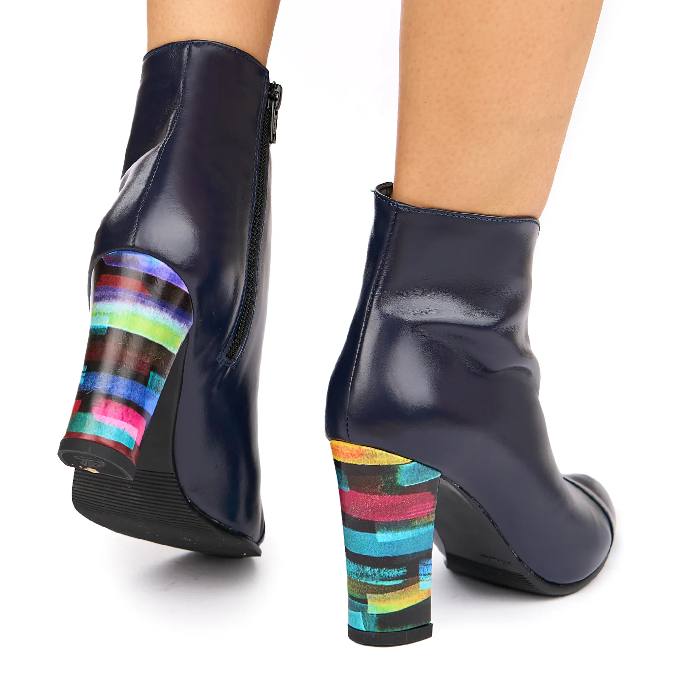 Botine dama din piele naturala bleumarin 6352 - Image 4