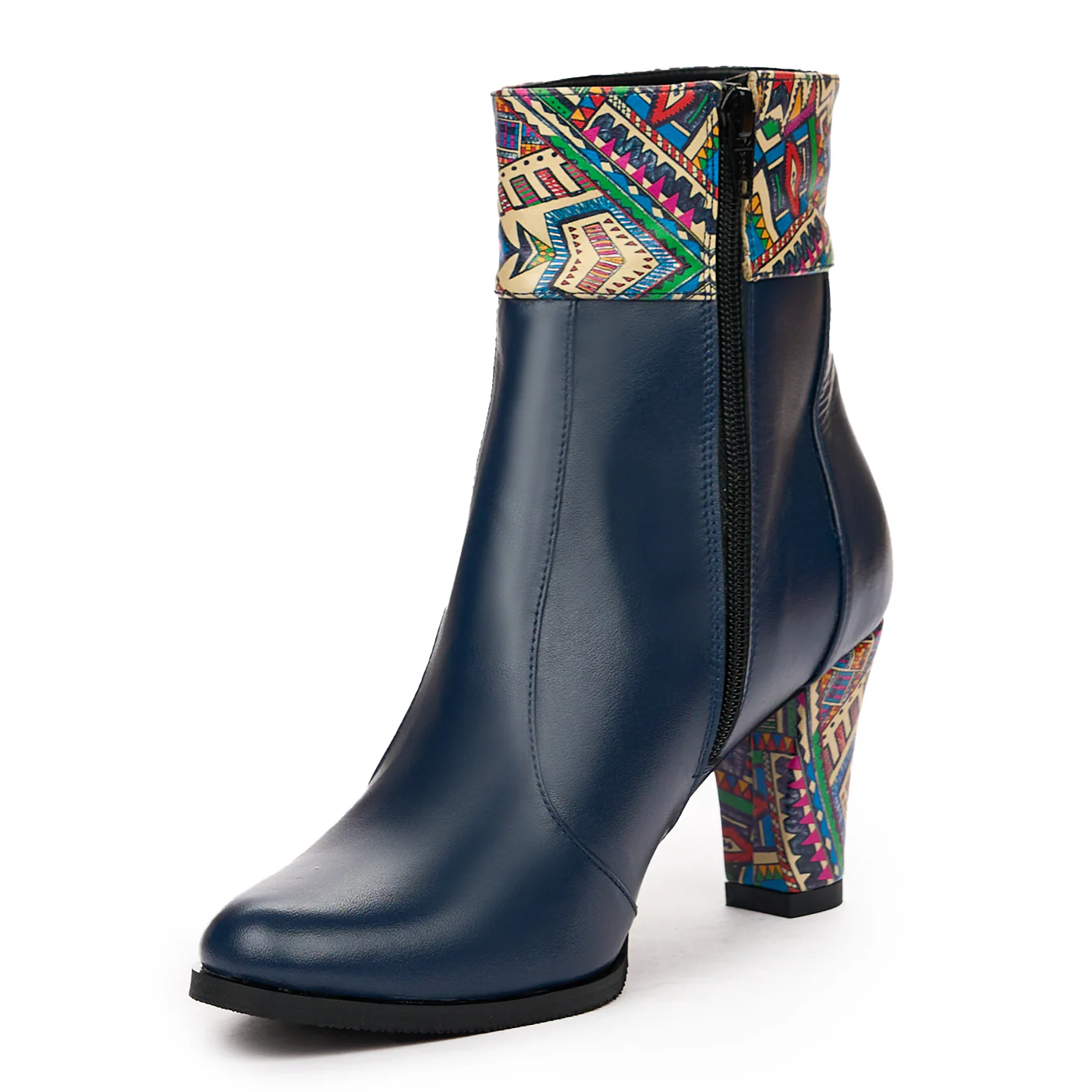 Botine dama din piele naturala bleumarin 6703 - Image 4