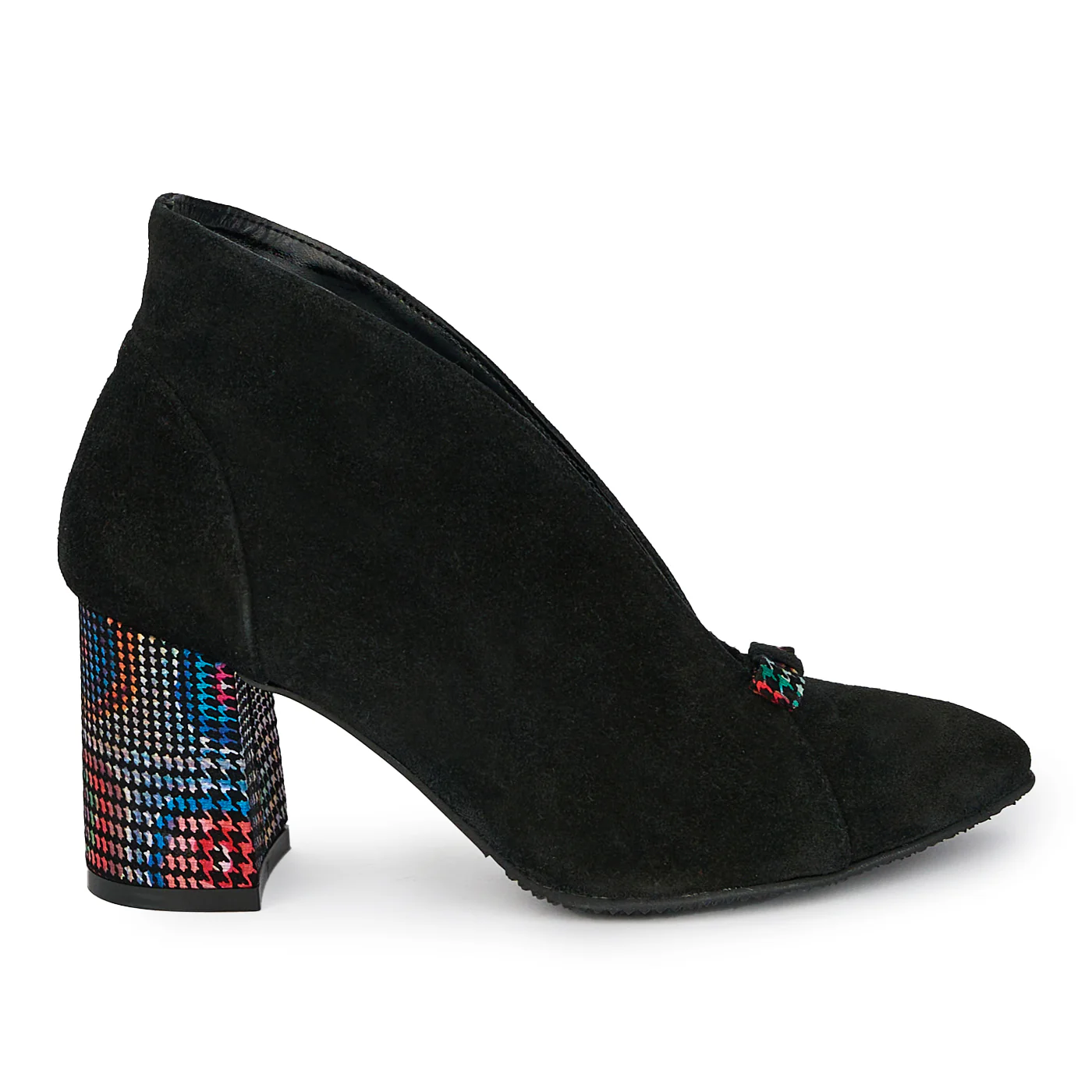 Botine dama din piele naturala cu toc gros 7,5 cm 17901