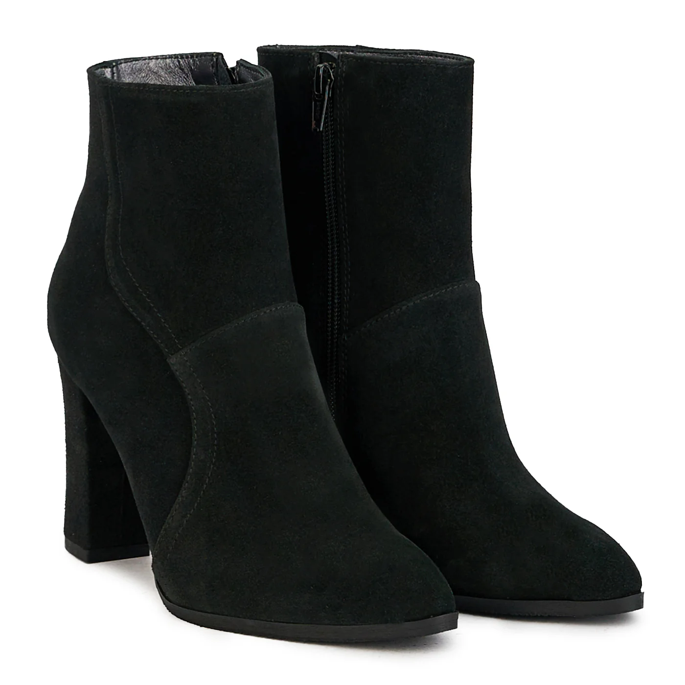Botine dama din piele naturala cu toc gros 9.5 cm 17413 - Image 4