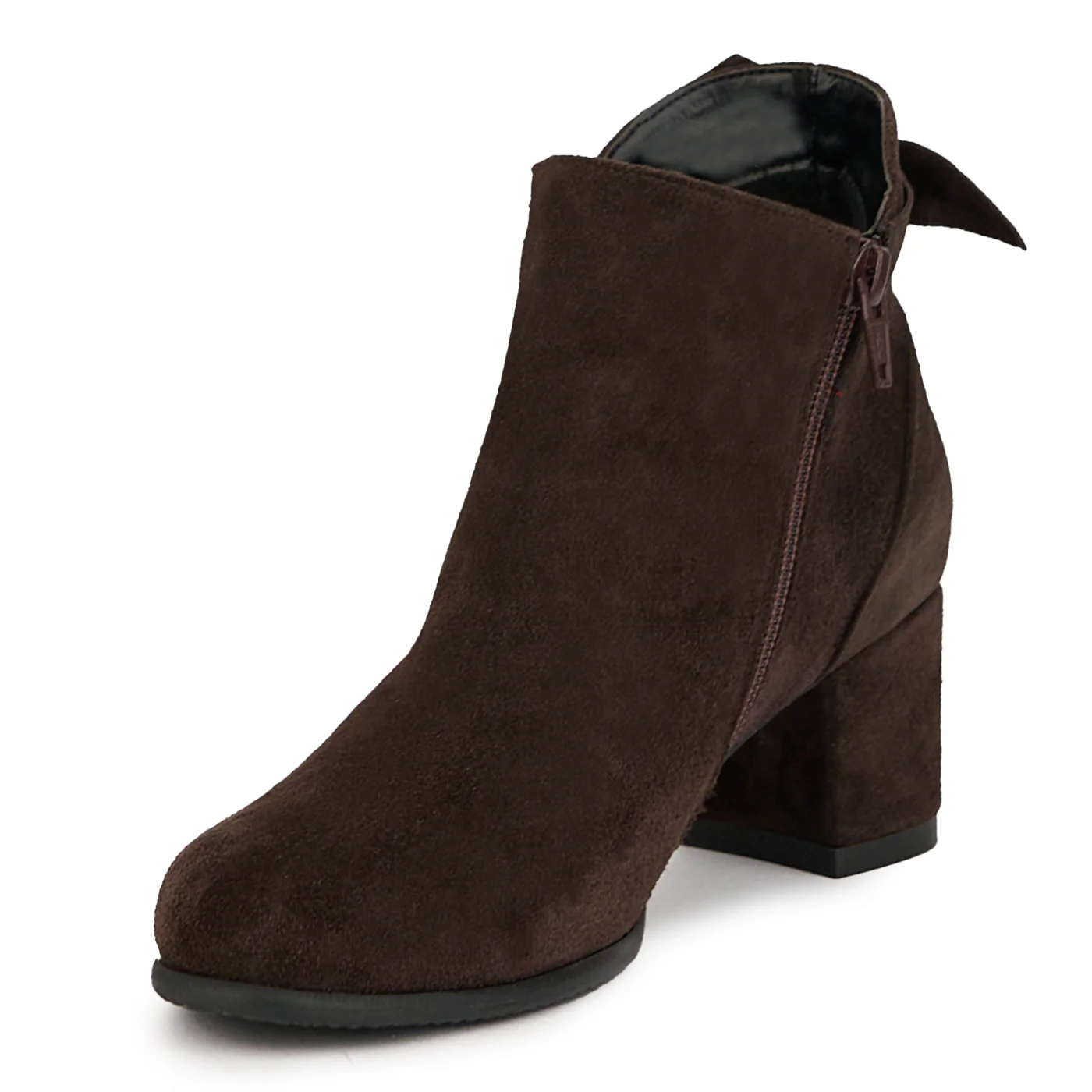 Botine dama din piele naturala maro cu toc gros 5.5 cm 14953 - Image 3
