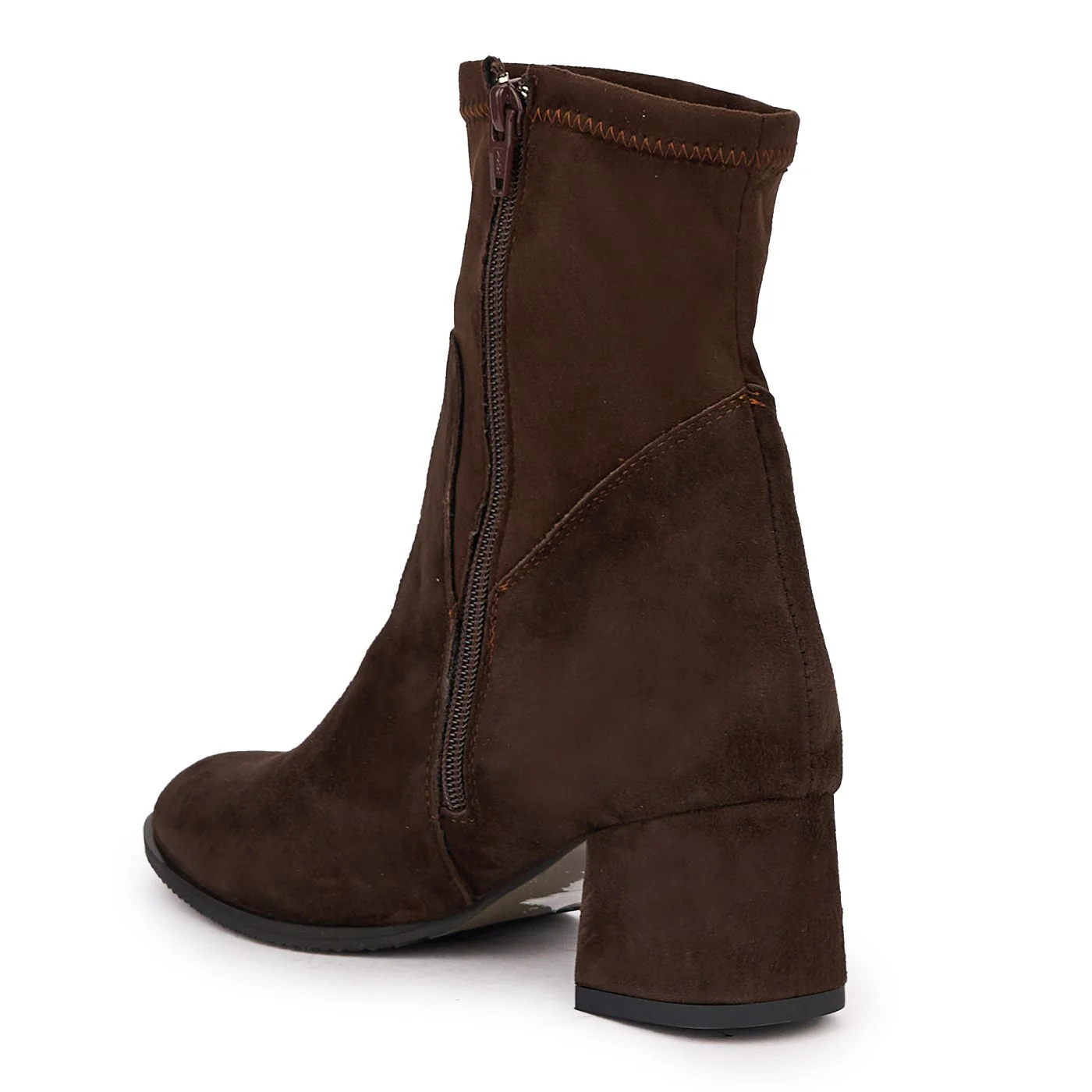 Botine dama din piele naturala maro cu toc gros 5.5 cm 17129 - Image 2