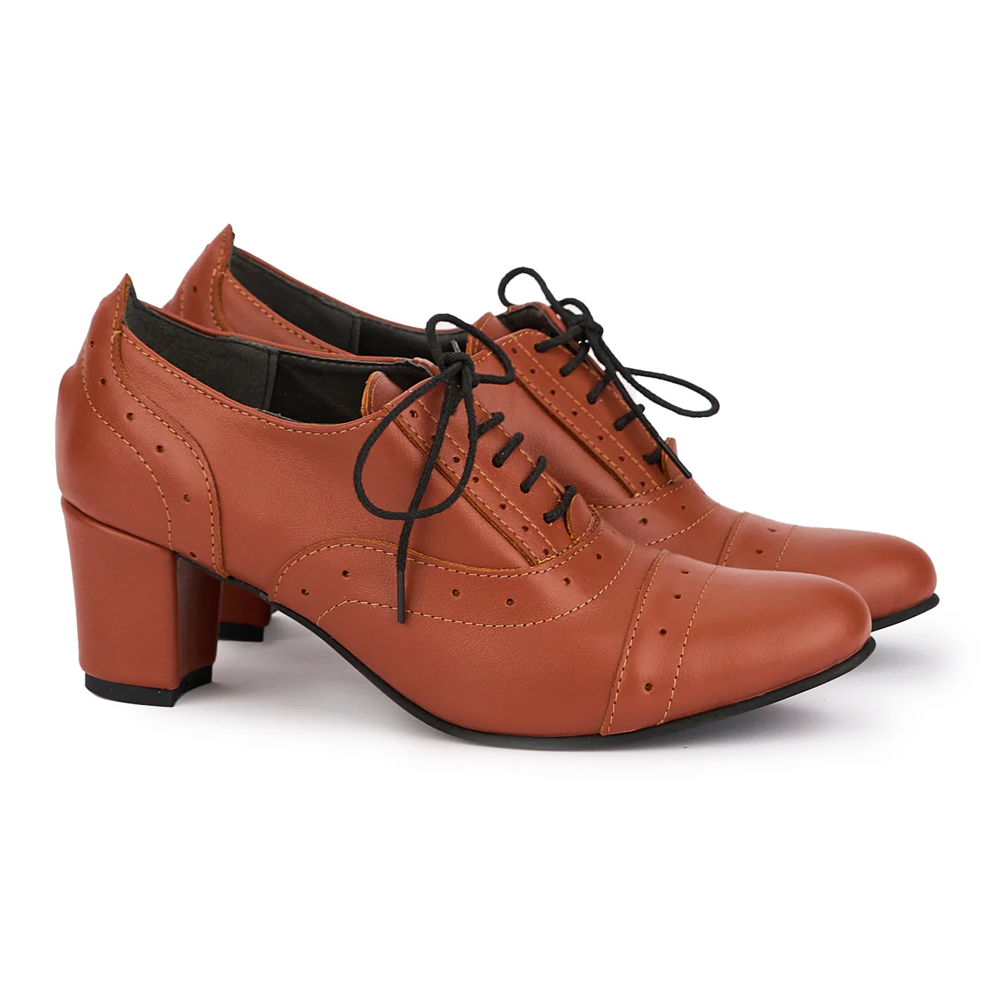 Botine dama din piele naturala maro cu toc gros 6 cm 16819 - Image 4