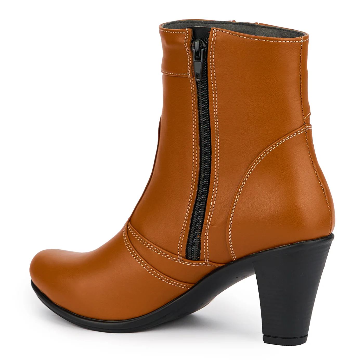Botine dama din piele naturala maro toc 8 cm 15144 - Image 2