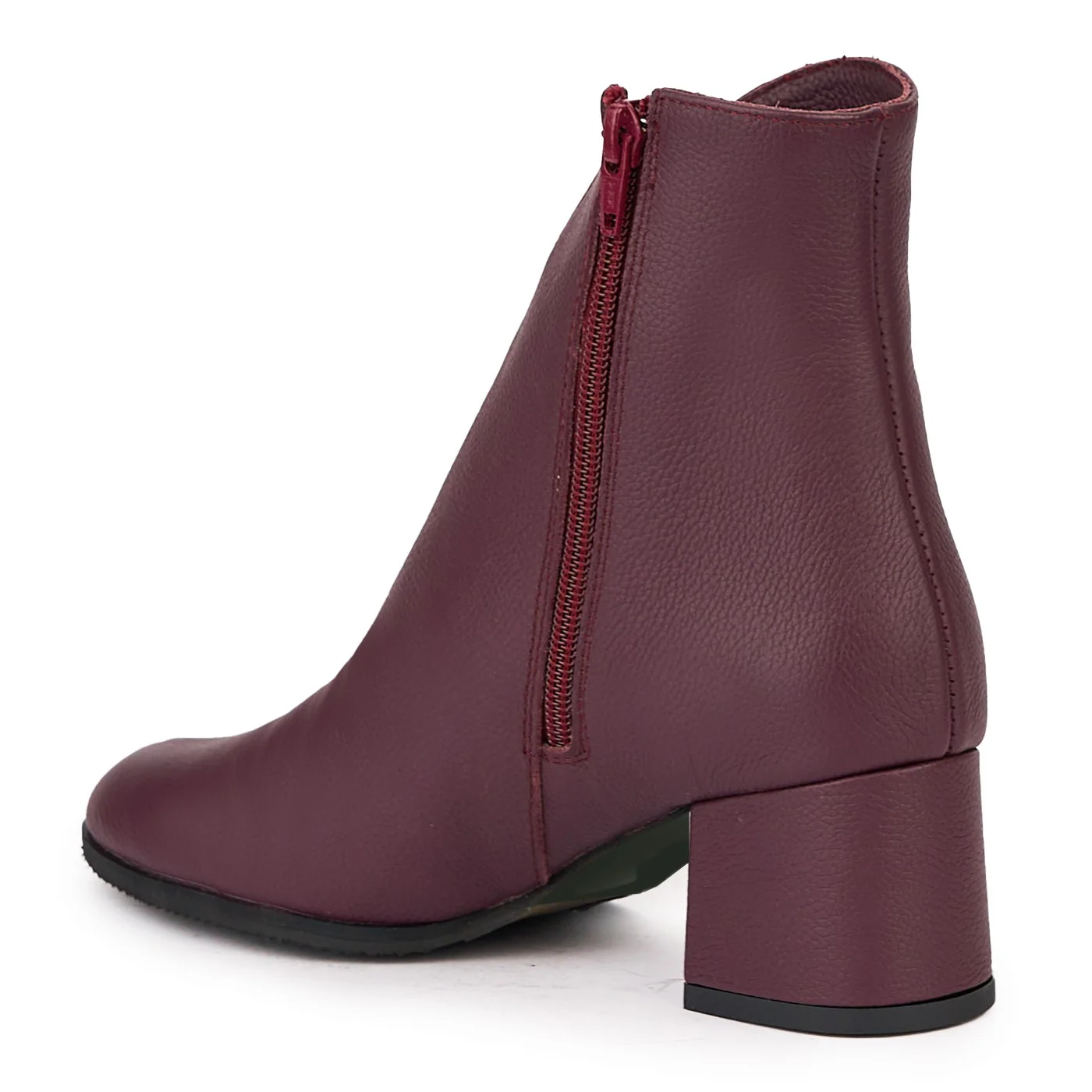 Botine dama din piele naturala mov cu toc gros 6 cm 17126 - Image 2
