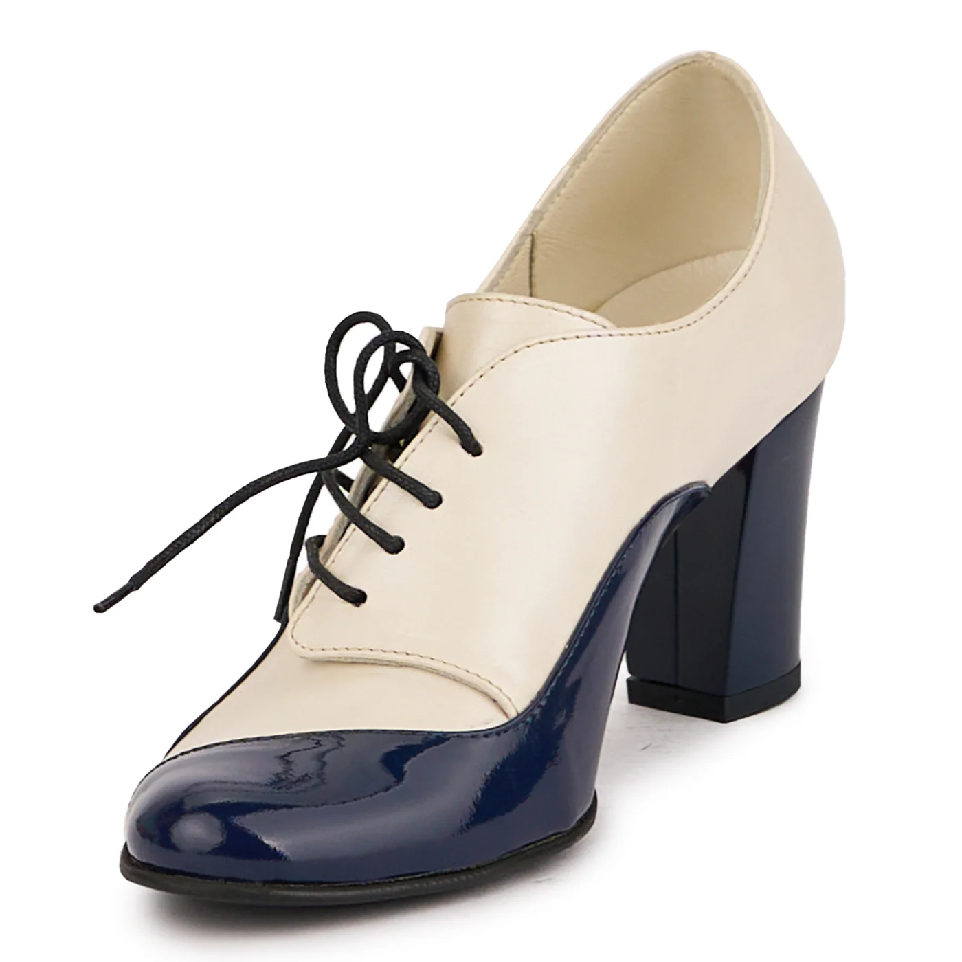 Botine dama din piele naturala multicolor cu toc gros 7 cm 16796 - Image 3