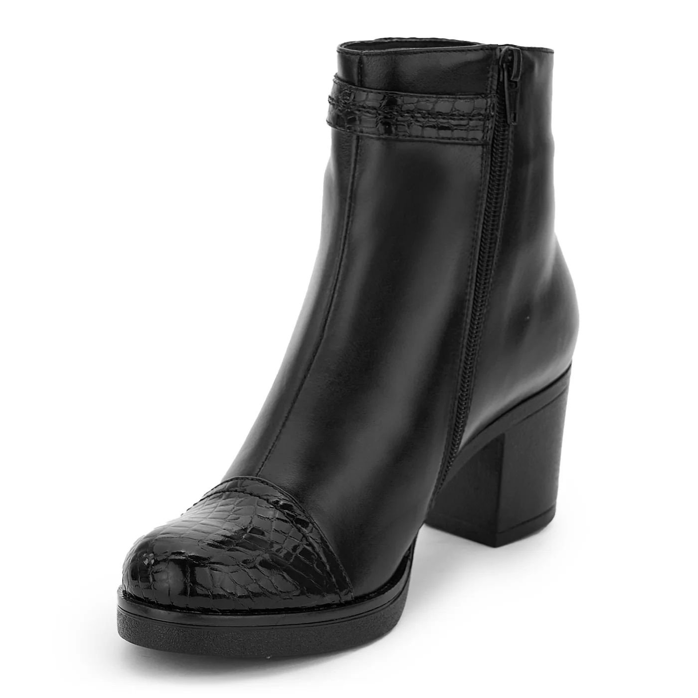 Botine dama din piele naturala neagra 14227 - Image 3