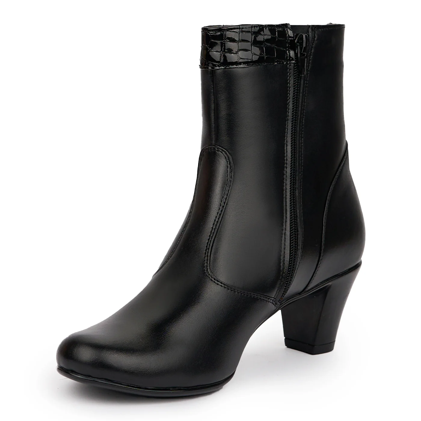 Botine dama din piele naturala neagra 14302 - Image 3