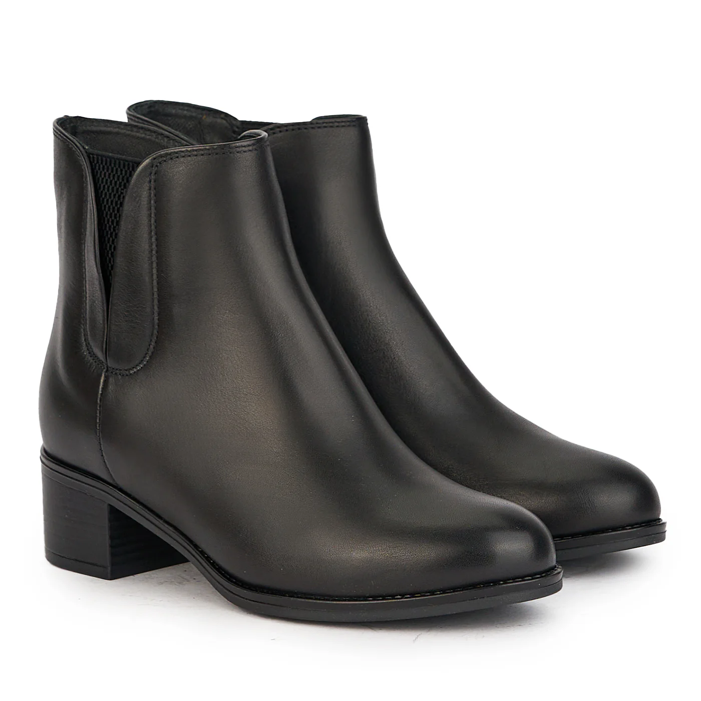 Botine dama din piele naturala neagra cu toc 4.5 cm  17209 - Image 4
