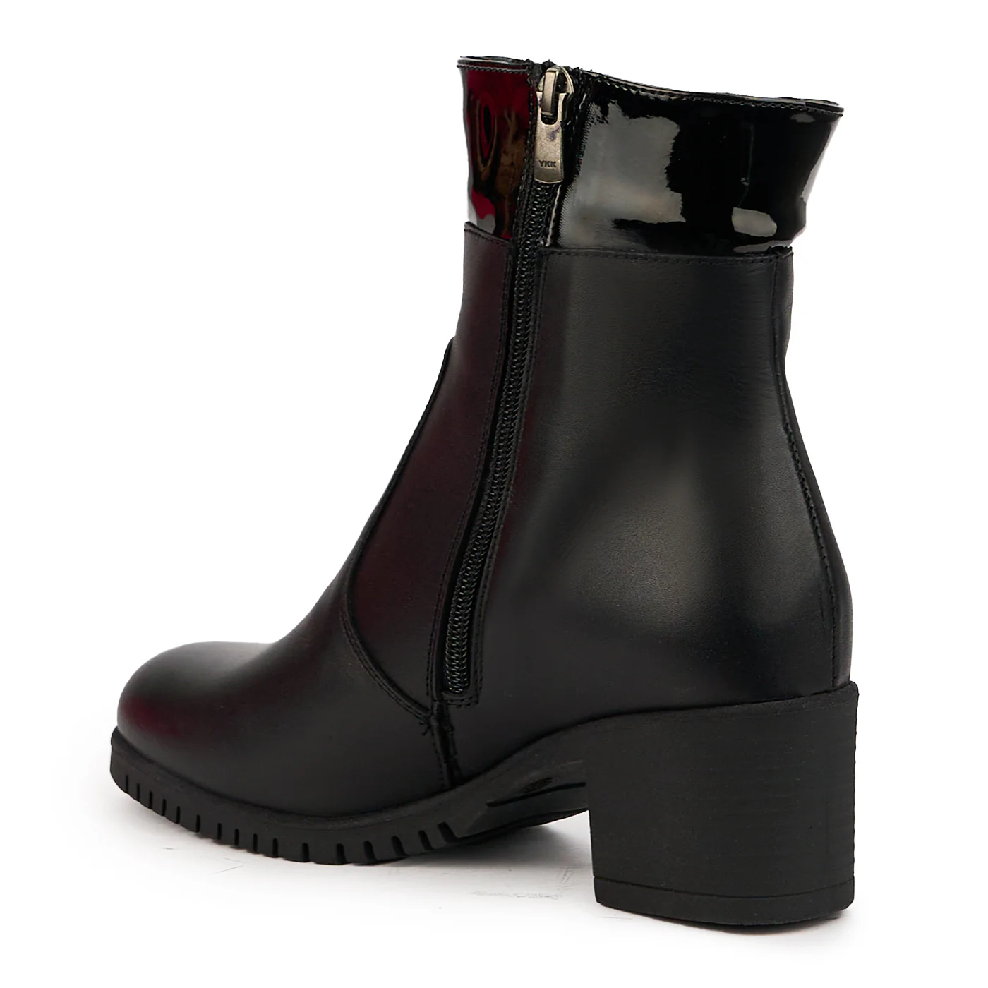 Botine dama din piele naturala neagra cu toc 6 cm 14602 - Image 2