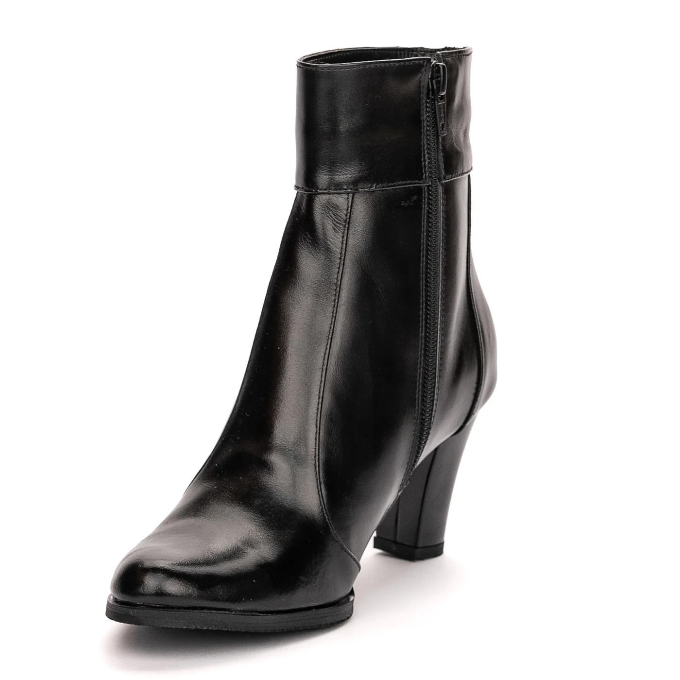 Botine dama din piele naturala neagra cu toc 7 cm 13446 - Image 3