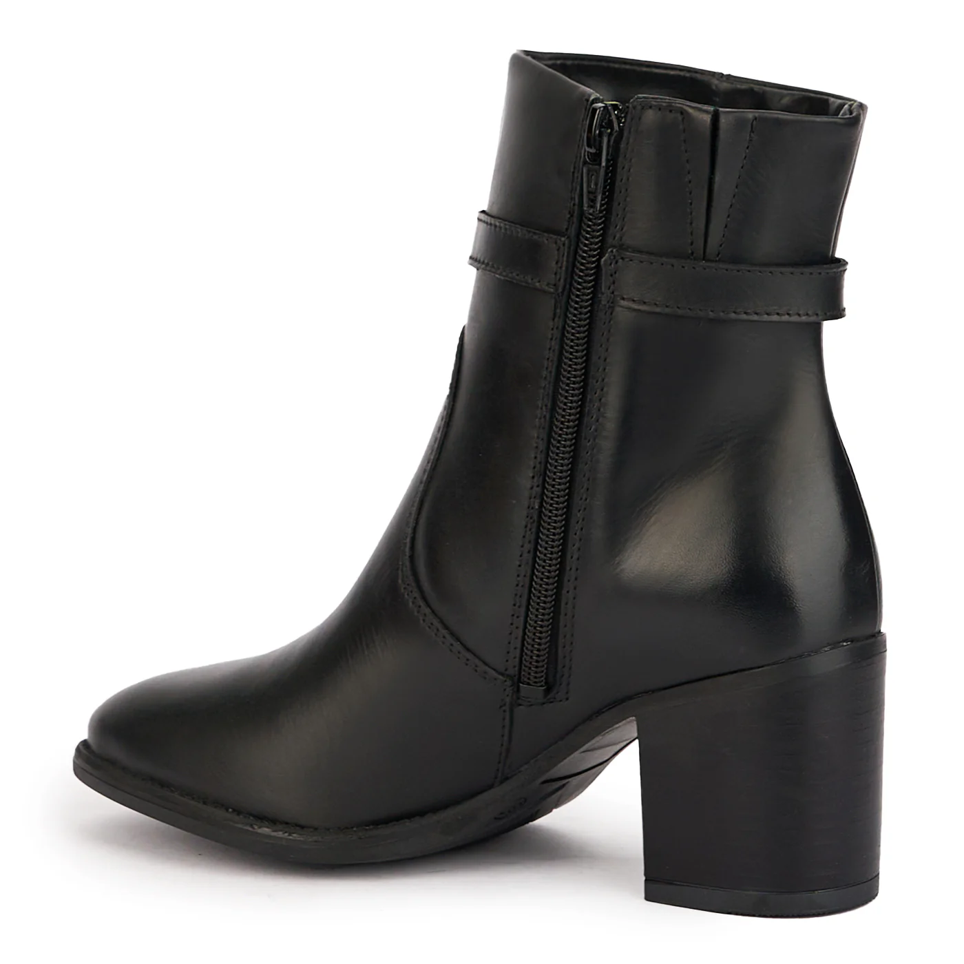 Botine dama din piele naturala neagra cu toc 7 cm 17010 - Image 2