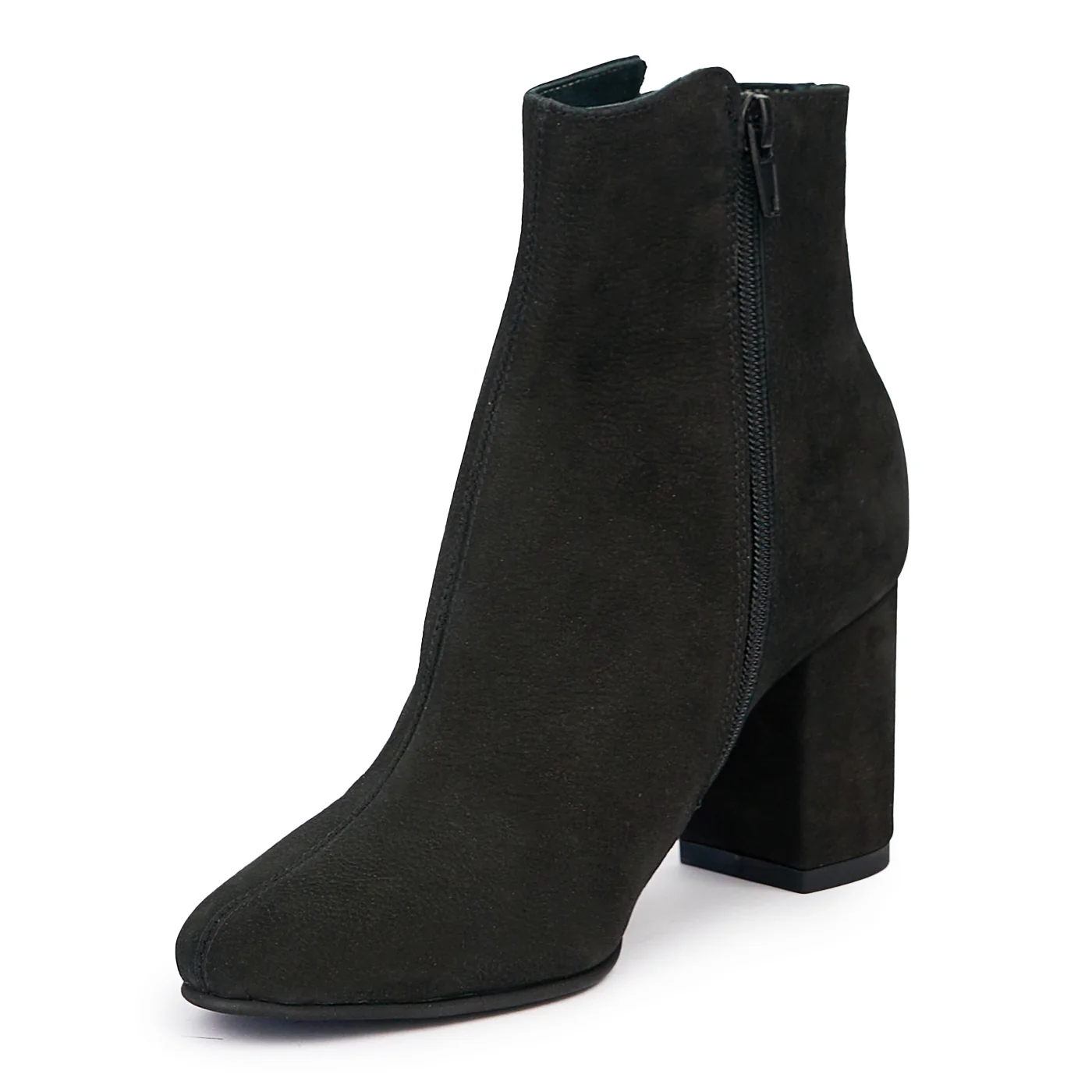 Botine dama din piele naturala neagra cu toc gros  14461 - Image 3