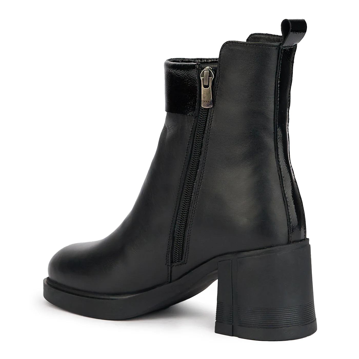 Botine dama din piele naturala neagra cu toc gros 16962 - Image 3