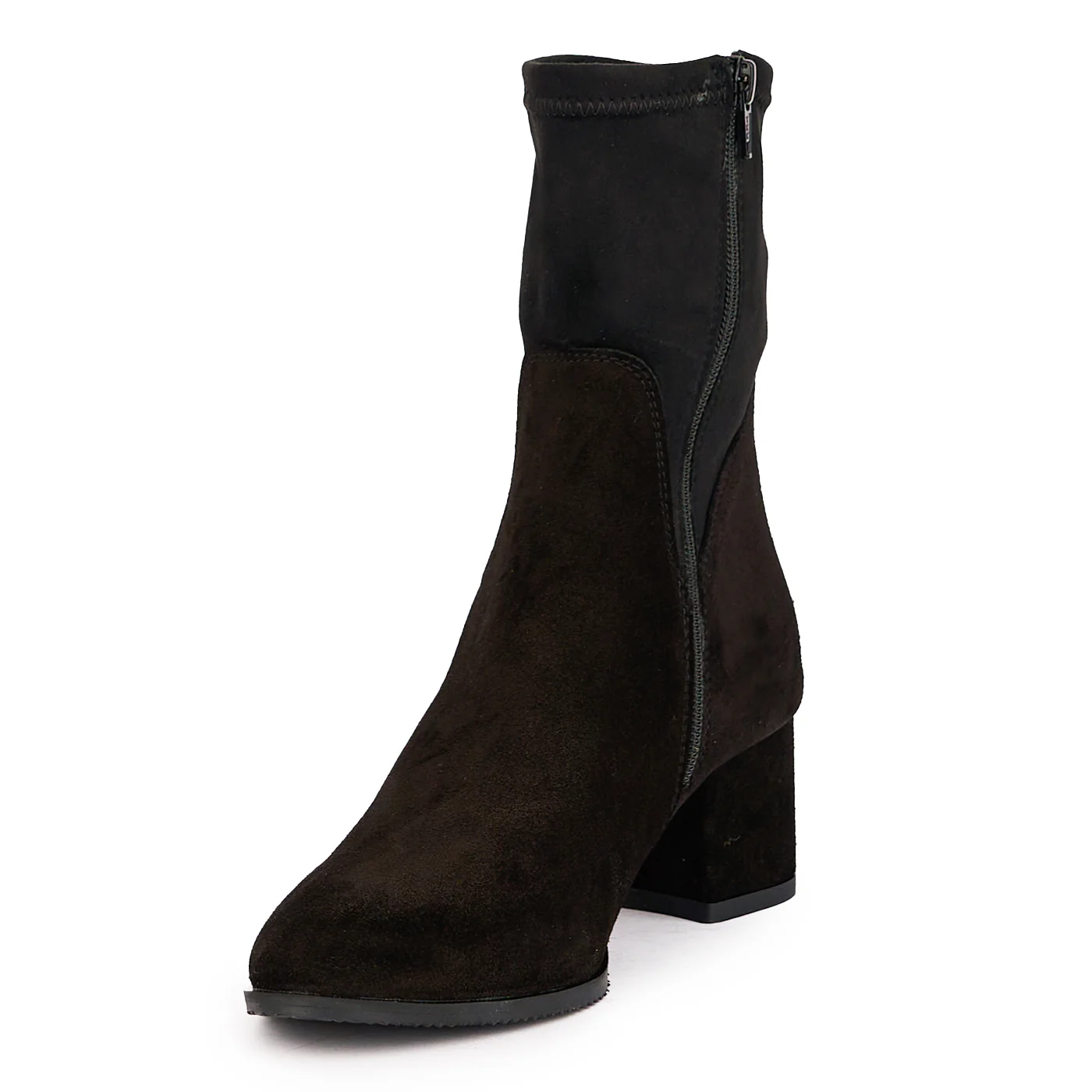 Botine dama din piele naturala neagra cu toc gros 5.5 cm 17128 - Image 3