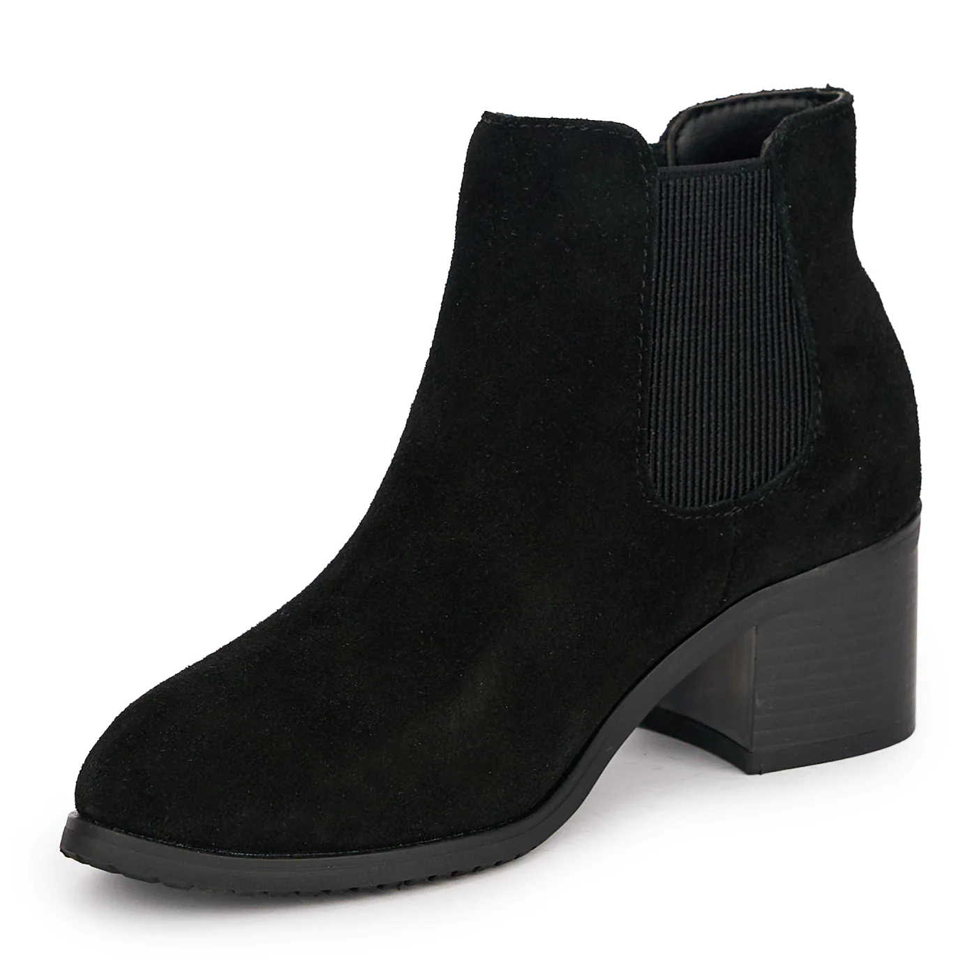 Botine dama din piele naturala neagra cu toc gros 5.5 cm 18857 - Image 3