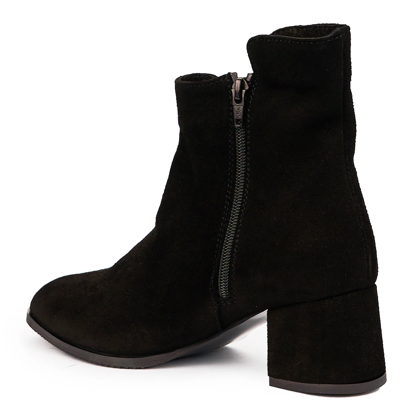 Botine dama din piele naturala neagra cu toc gros 6 cm 14250 - Image 2