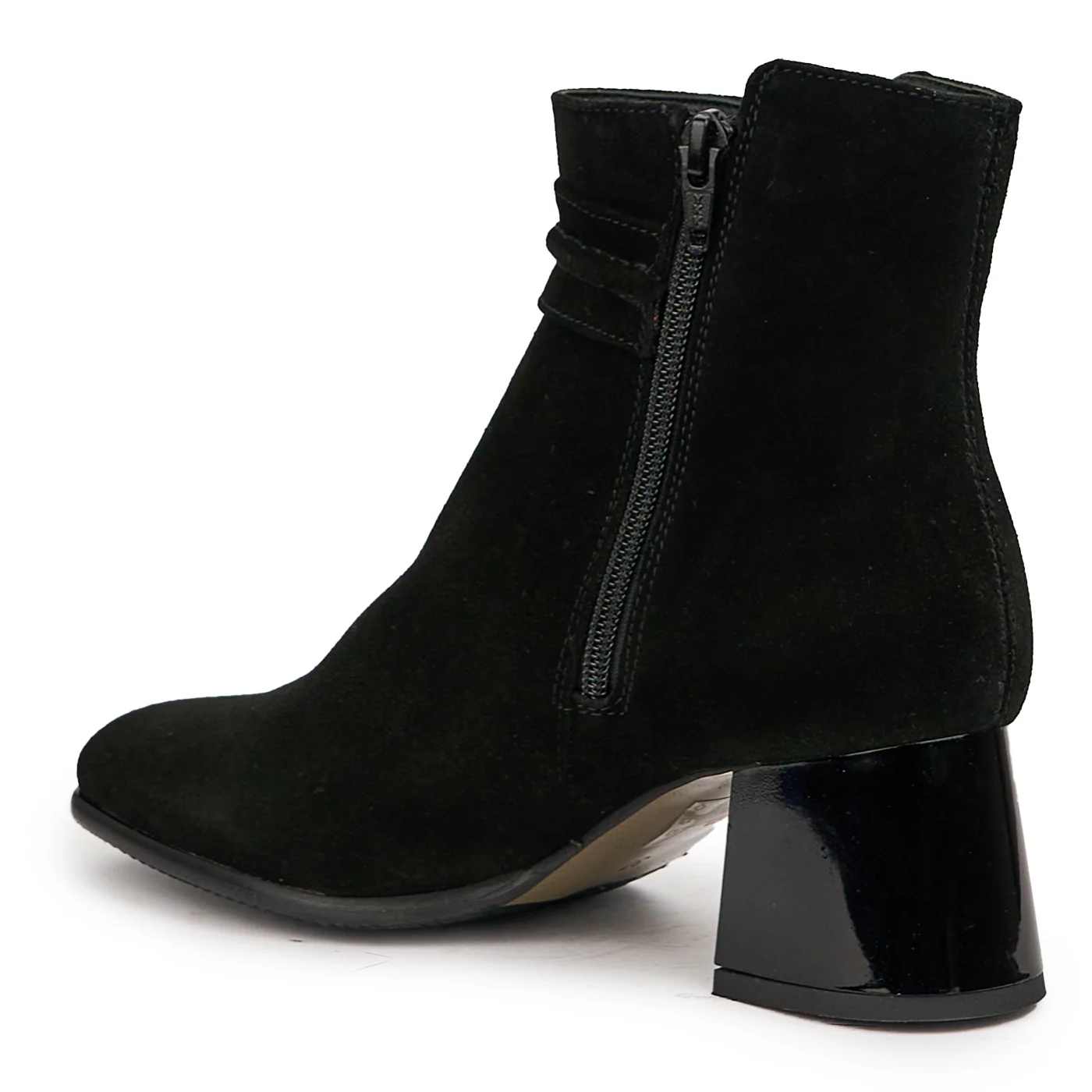 Botine dama din piele naturala neagra cu toc gros 6 cm 14551 - Image 2