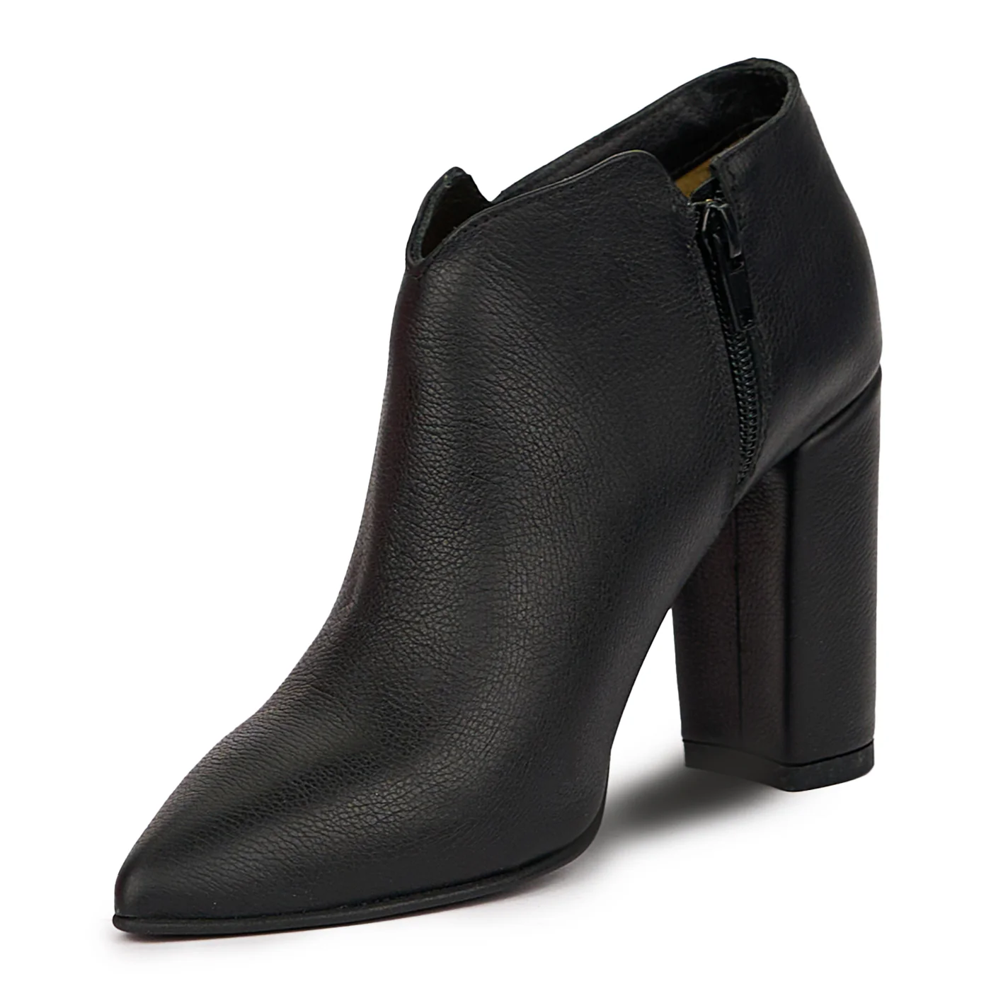 Botine dama din piele naturala neagra cu toc gros 9 cm 14375 - Image 3